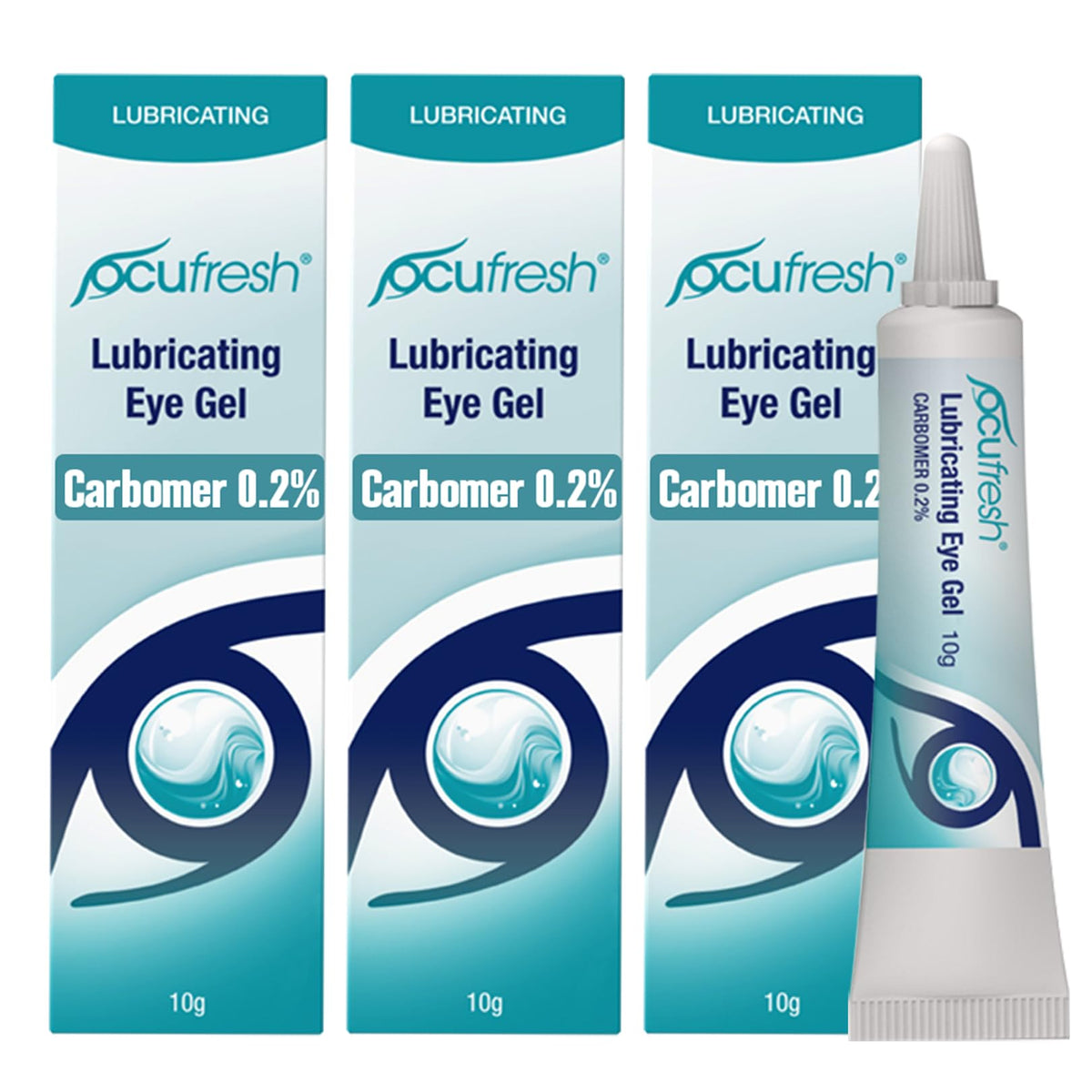 Ocufresh CARBOMER 0.2% Lubricating Eye Gel for Dry, Tired Eyes - Intensive Lubrication & Moisturising Formulation for Daily Eye Care Routine -