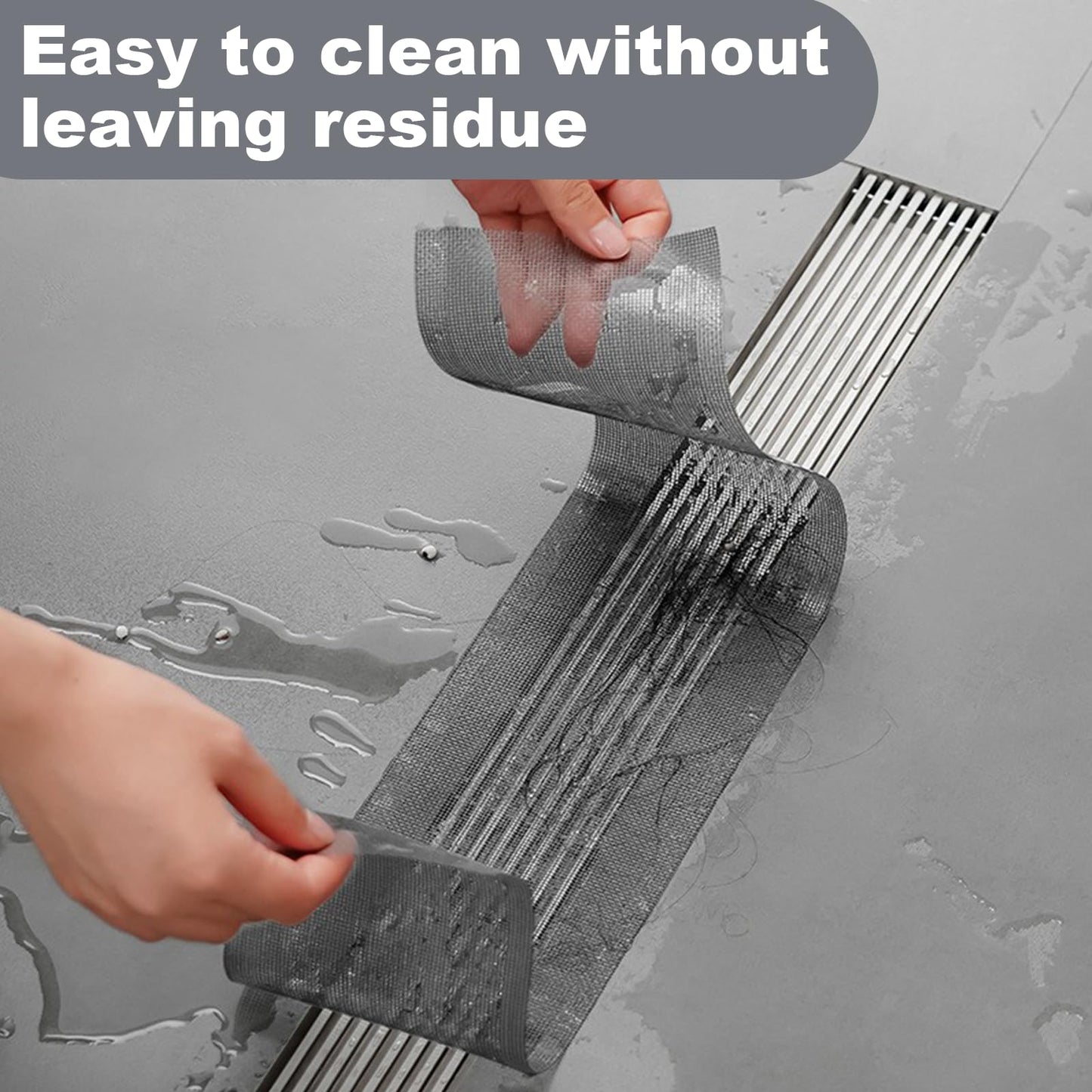 Hair Strainer Shower 10 cm x 10 m Drain Hair Catcher Shower Drain Dense Mesh Drain Strainer with Practical Plastic Spatula Universal Household Aid