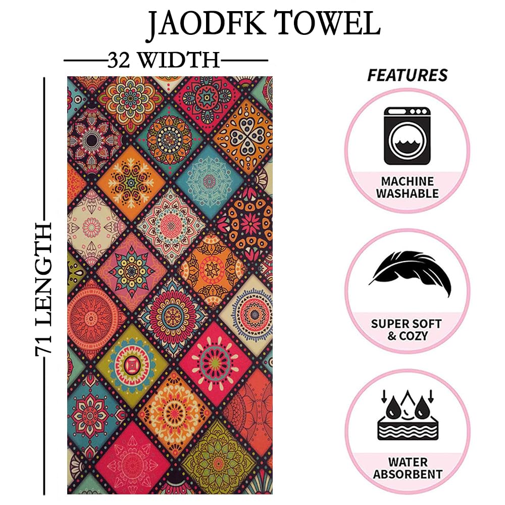 JAODFK Microfibre Beach Towel 71"X32" Quick Dry Lightweight Sand Free Extra Large Thin Towels Travel Essentials For Adults Womens Swim Bath