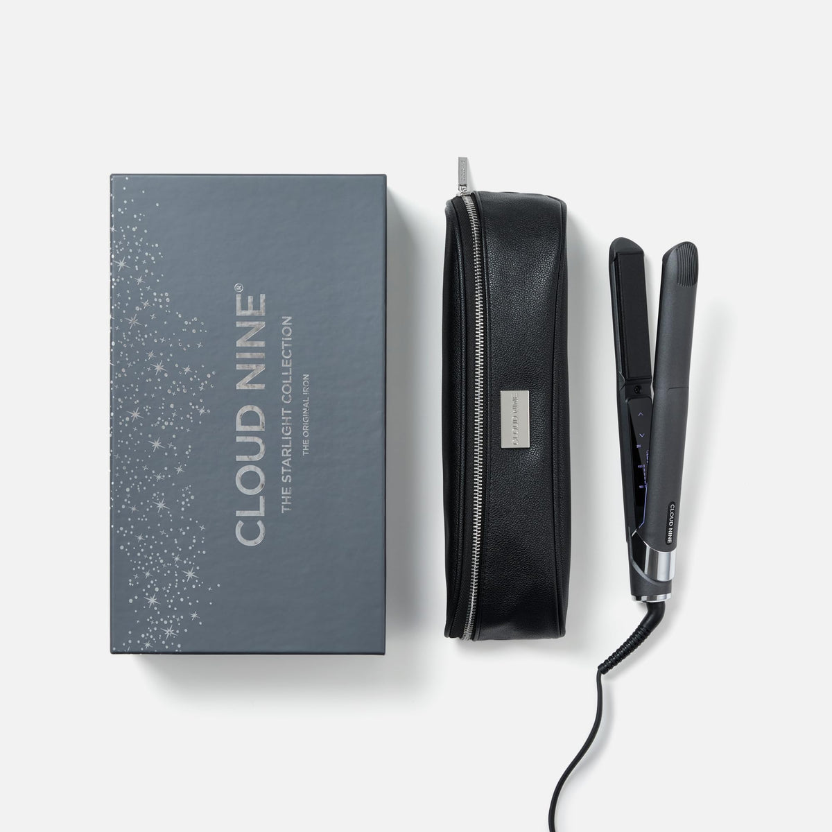 CLOUD NINE The Original Iron Grey Hair Straightener Starlight Grey | Variable Temperature Control Quick Heat Touch Technology Ceramic Floating Plates