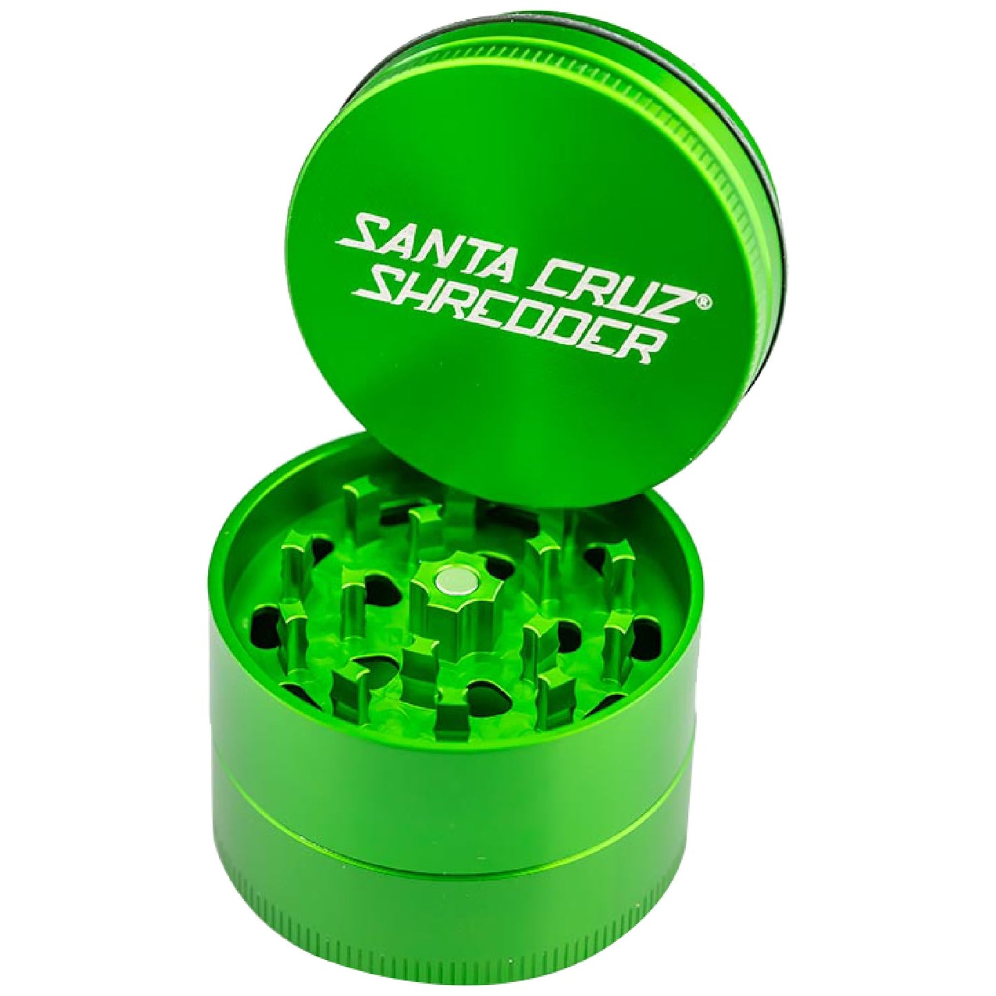 Santa Cruz Shredder Herb Grinder 3 Piece Medium 2 1/8" Superior Grip and Aluminium (Green)