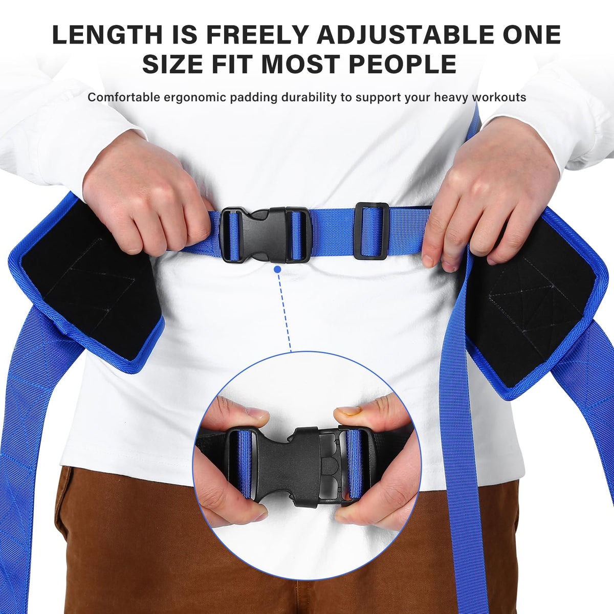 Bilbear Sled Pulling Belt,Adjustable Sled Training Waist Belt,Belt for Pulling,Weight Sled Pull Belt for Tire Pulling,Squat,Leg Muscles Strength