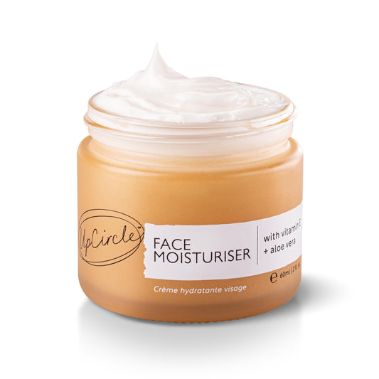 UpCircle Face Moisturiser with Argan Powder 60ml - Nourishing Day Cream - Vitamin E, Aloe Vera, Glycerin, Shea + Coconut Butter - Natural, Vegan +