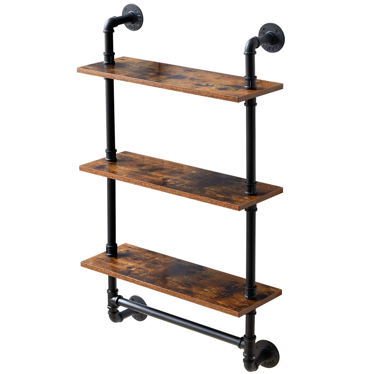 IBUYKE Pipe Floating Shelves, Wall Shelf Outdoor, 60x20x103cm, Decorative Shelving Unit for Wall, Plant Stand, Storage Organiser Shelf for Bedroom,