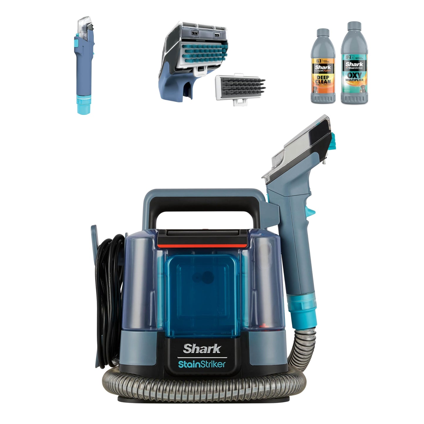 Shark StainStriker Stain and Spot Cleaner, Compact Carpet and Upholstery Cleaner with Powerful Suction, Dual Cleaning Formulas, 2 Tools, Removes