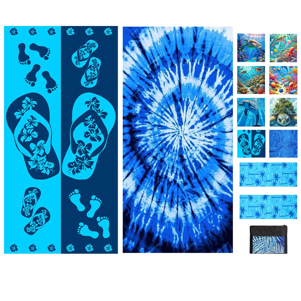 JAODFK Microfibre Beach Towel 71"X32" Quick Dry Lightweight Sand Free Large Thin Towels Travel Essentials For Adults Womens Swim Bath Accessories
