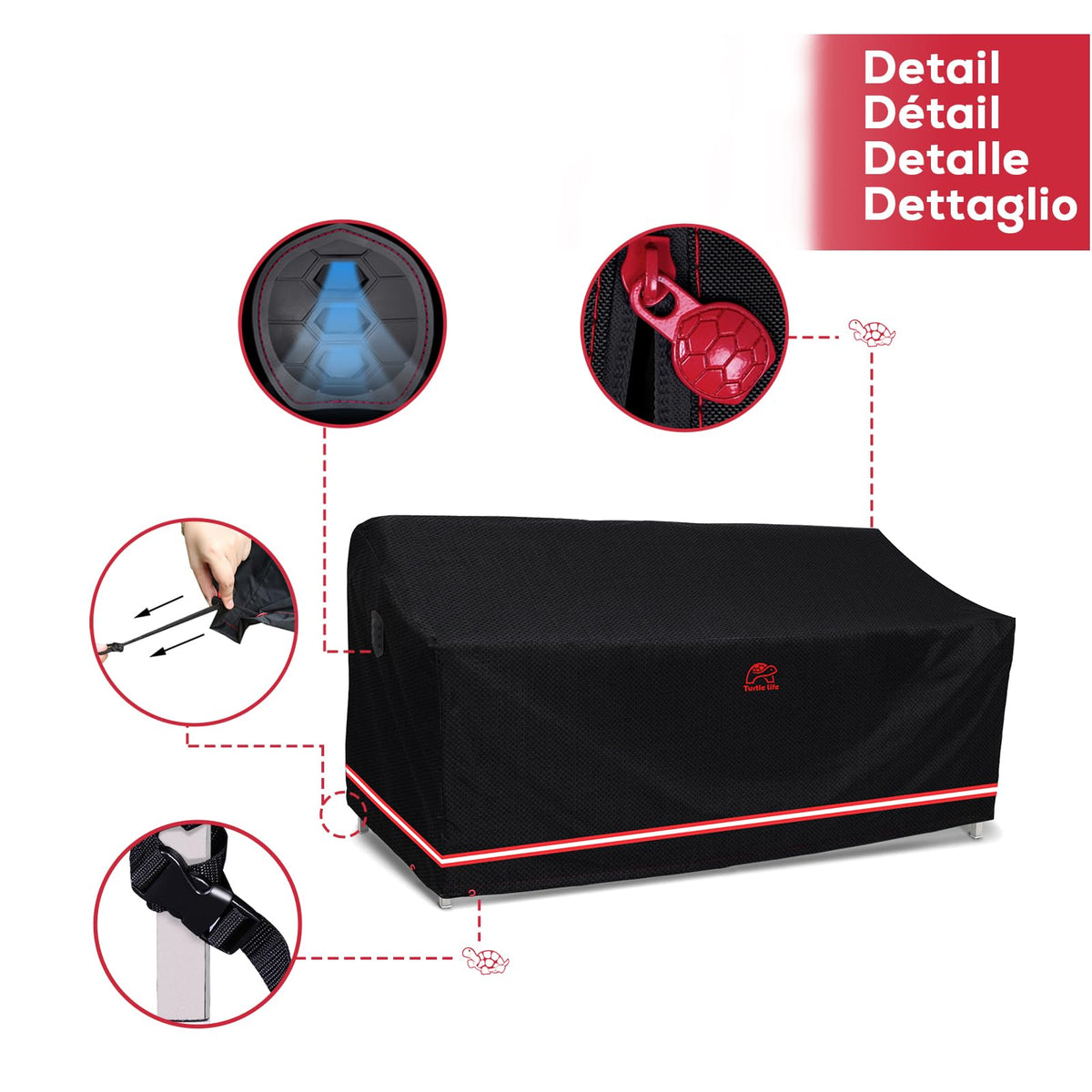 Turtle Life Garden Sofa Cover, Patio Outdoor Heavy Duty Durable UV&Water Resistant Anti-Fading Sofa Covers Lounge Sofa Cover with Air