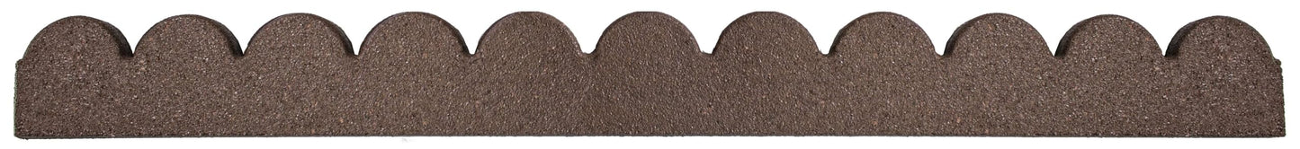 Flexi Curve Scalloped Garden Edging Rubber Landscape Scallop Lawn Border Edging Section 120cm (4ft), Earth(Brown), Pack of 4