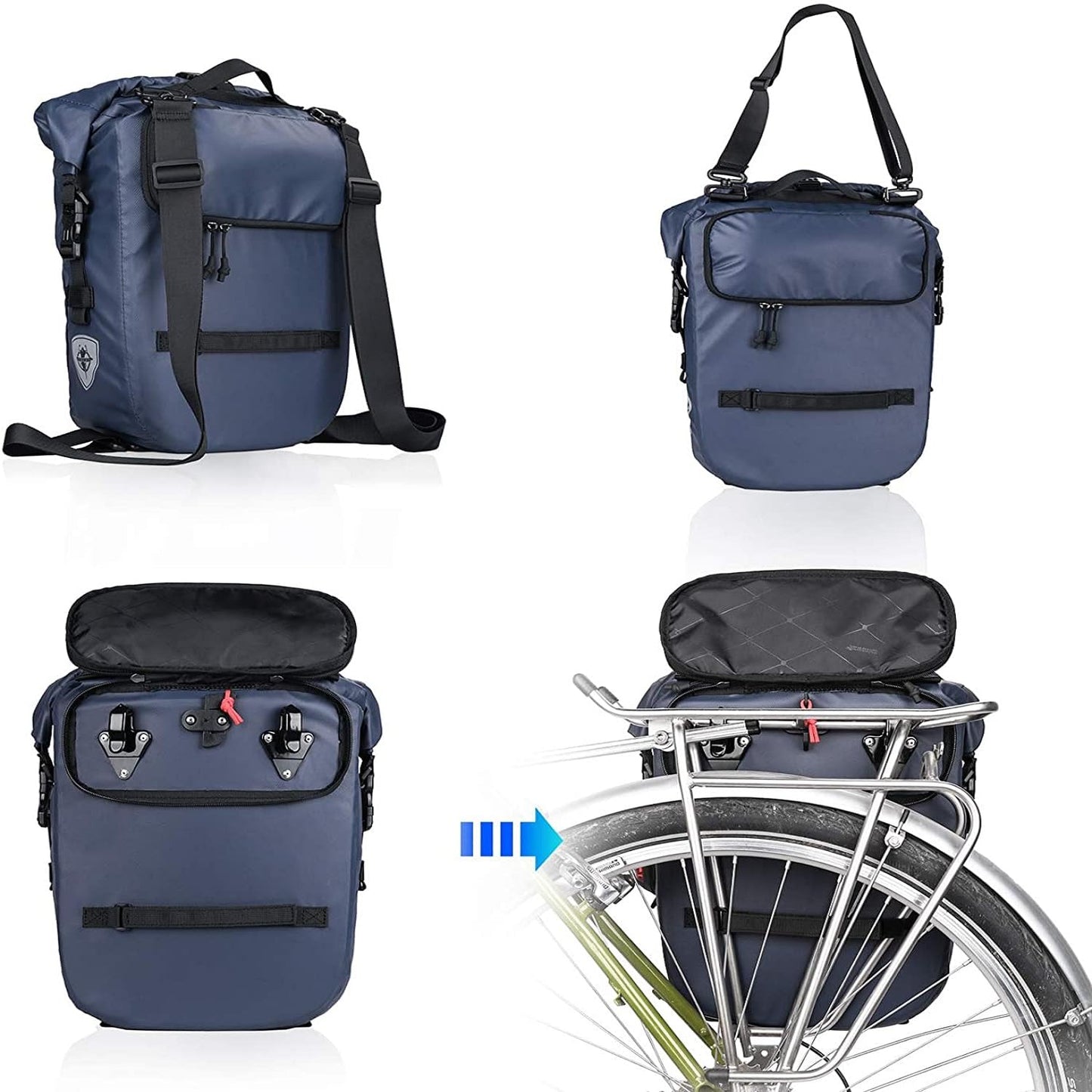 Rhinowalk Bike Pannier Bag Waterproof Rack Bicycle Bag 20L Bike Bag Laptop Pannier Backpack Professional Cycling Accessories Shoulder Bag