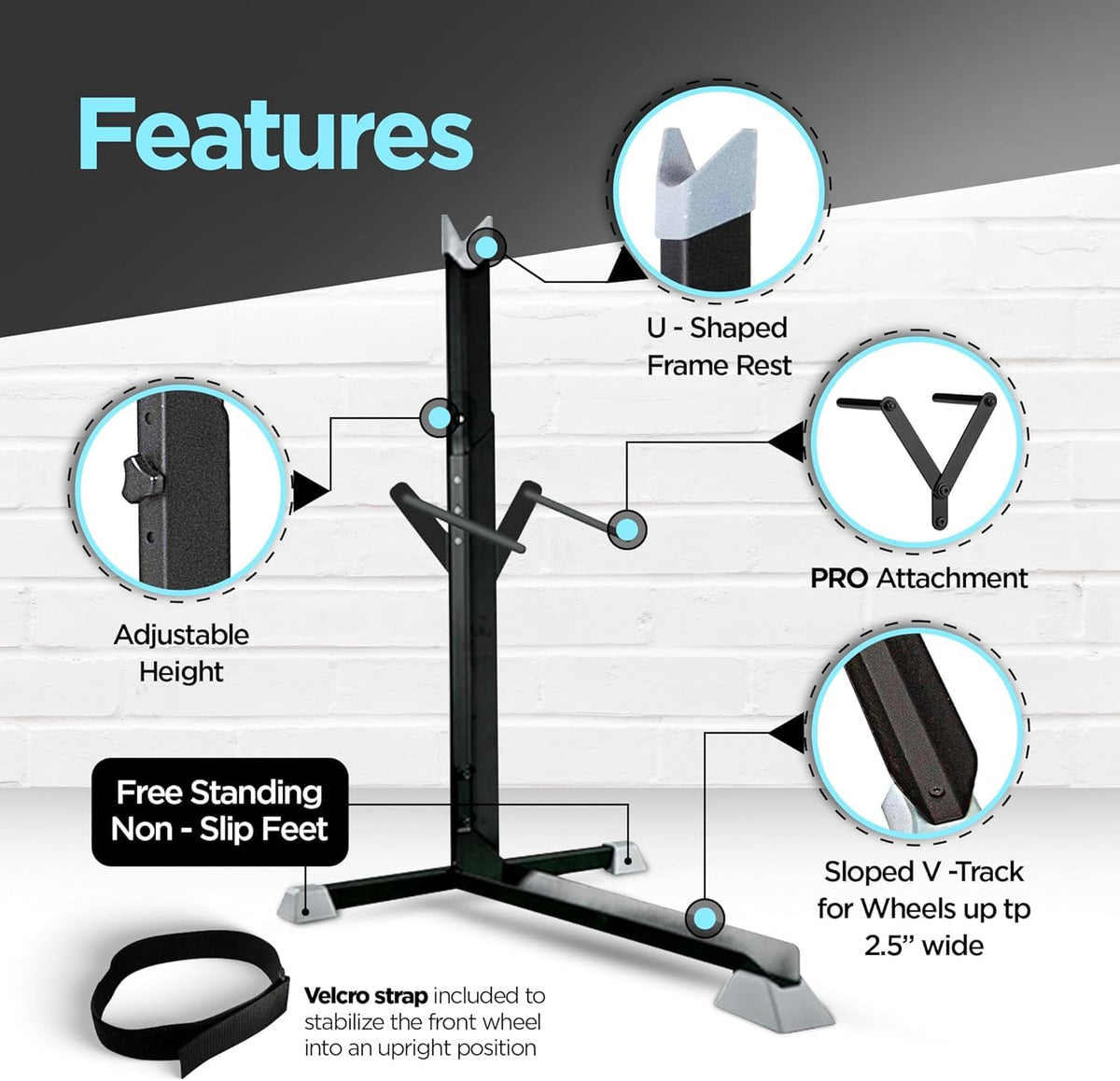 Bike Nook Stand & Vertical Storage Rack - The Original Vertical Bicycle Floor Stand for Garage Storage and Indoor and Outdoor use, Perfect Bike