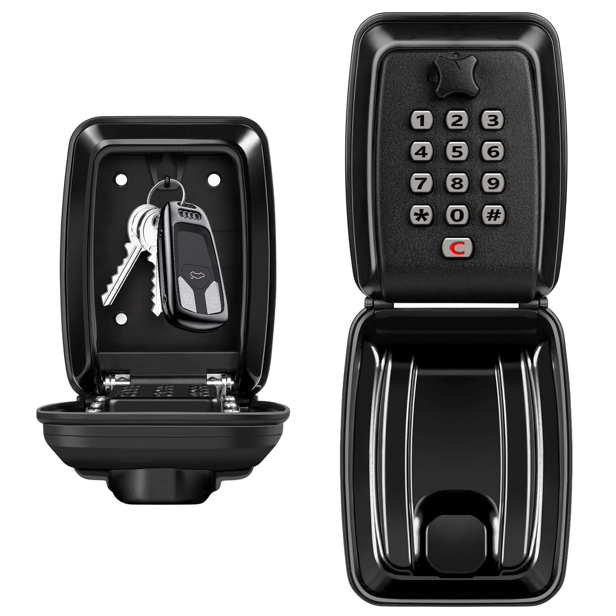 LUROON Key Safe Outdoor Waterproof Wall Mounted Super Security Extra Large Key Box Police Approved Lockbox 12-Digit Combination Key Storage Box with