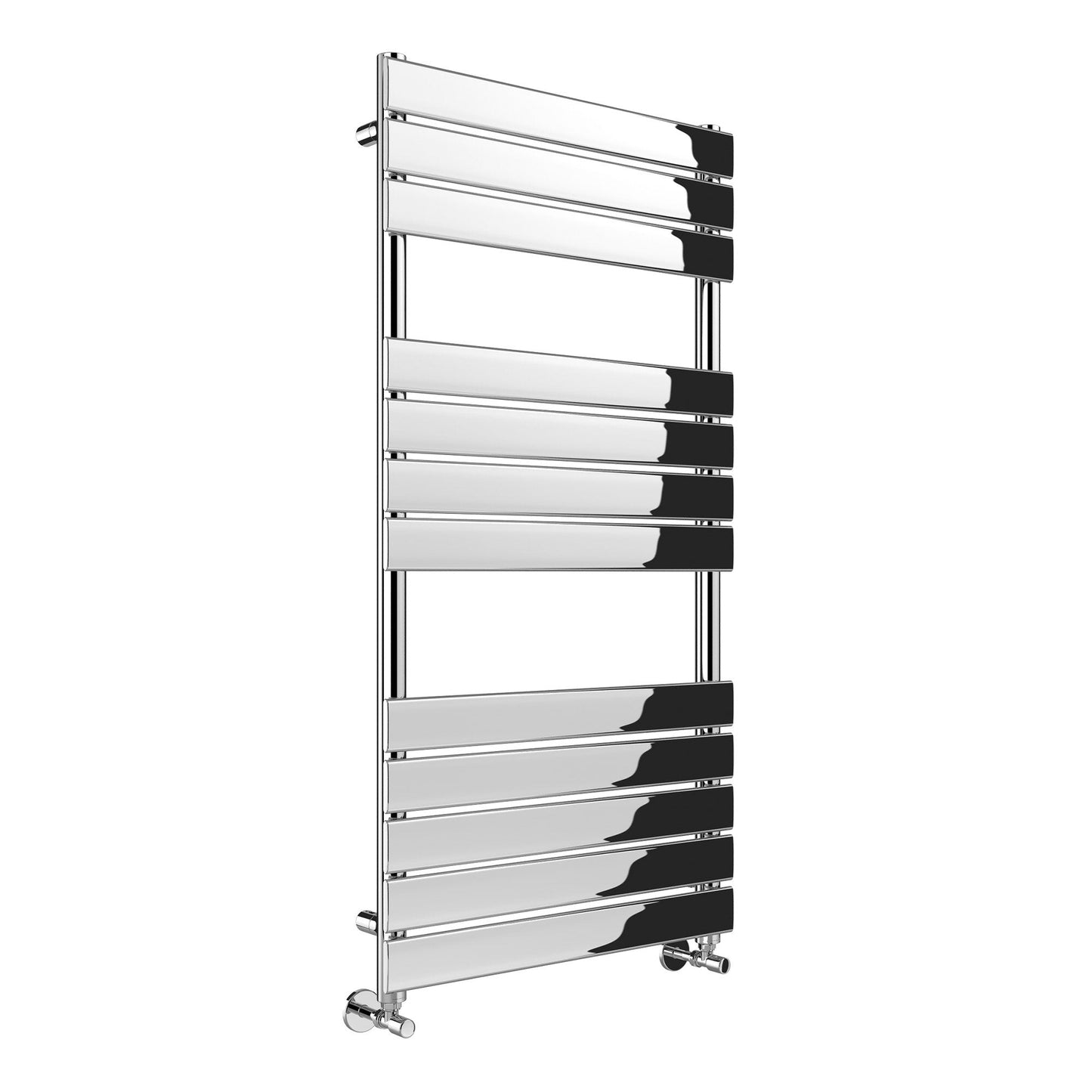 iBathUK Zerith Wall Mounted Flat Panel Heated Towel Rail, 12 Column Slim Flat Steel Hydronic Central Heating High Thermal Output Designer Bathroom