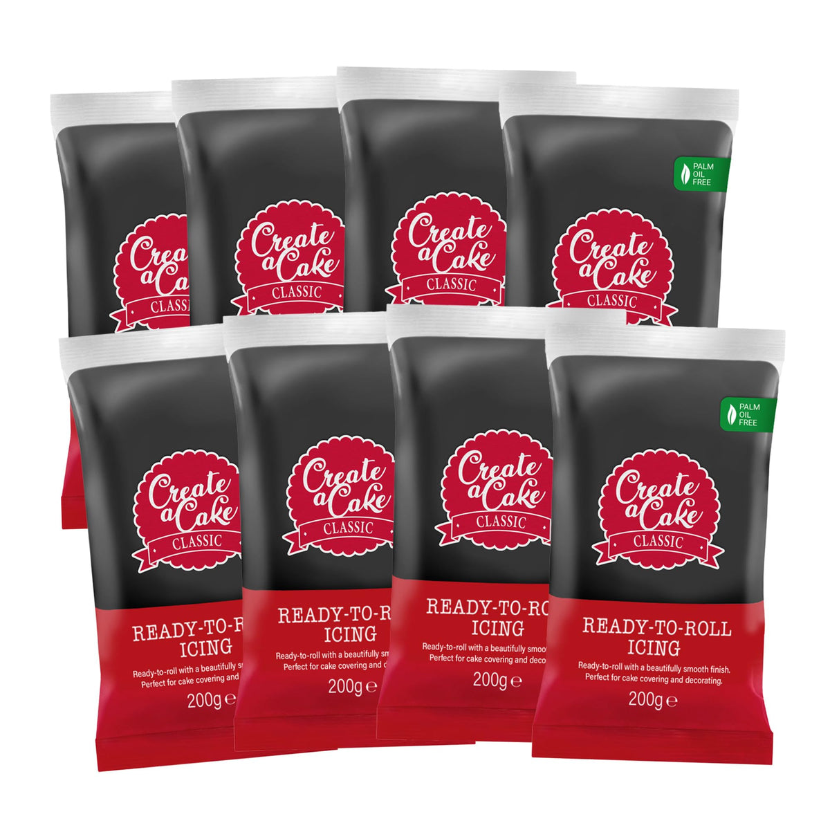 Create A Cake Ready To Roll Icing | Black Fondant Icing | Palm Free Sugar Paste For Cake Decorating, Cupcakes, Cookies, Cakes - 1600g