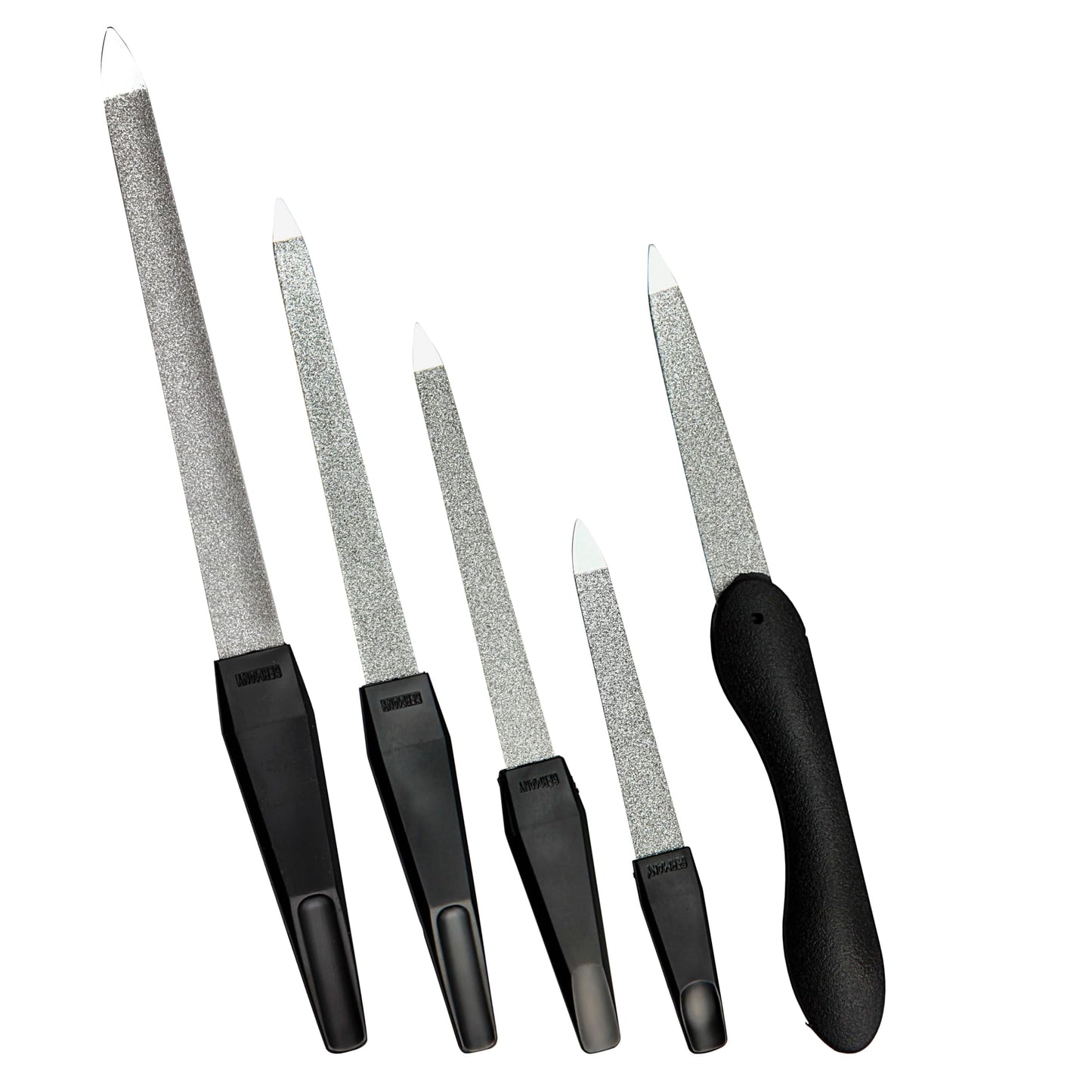 SONNENSCHEIN by Hans Kniebes Set of 5 Sapphire Nail Files Coarse/Fine for Manicure and Pedicure, Black