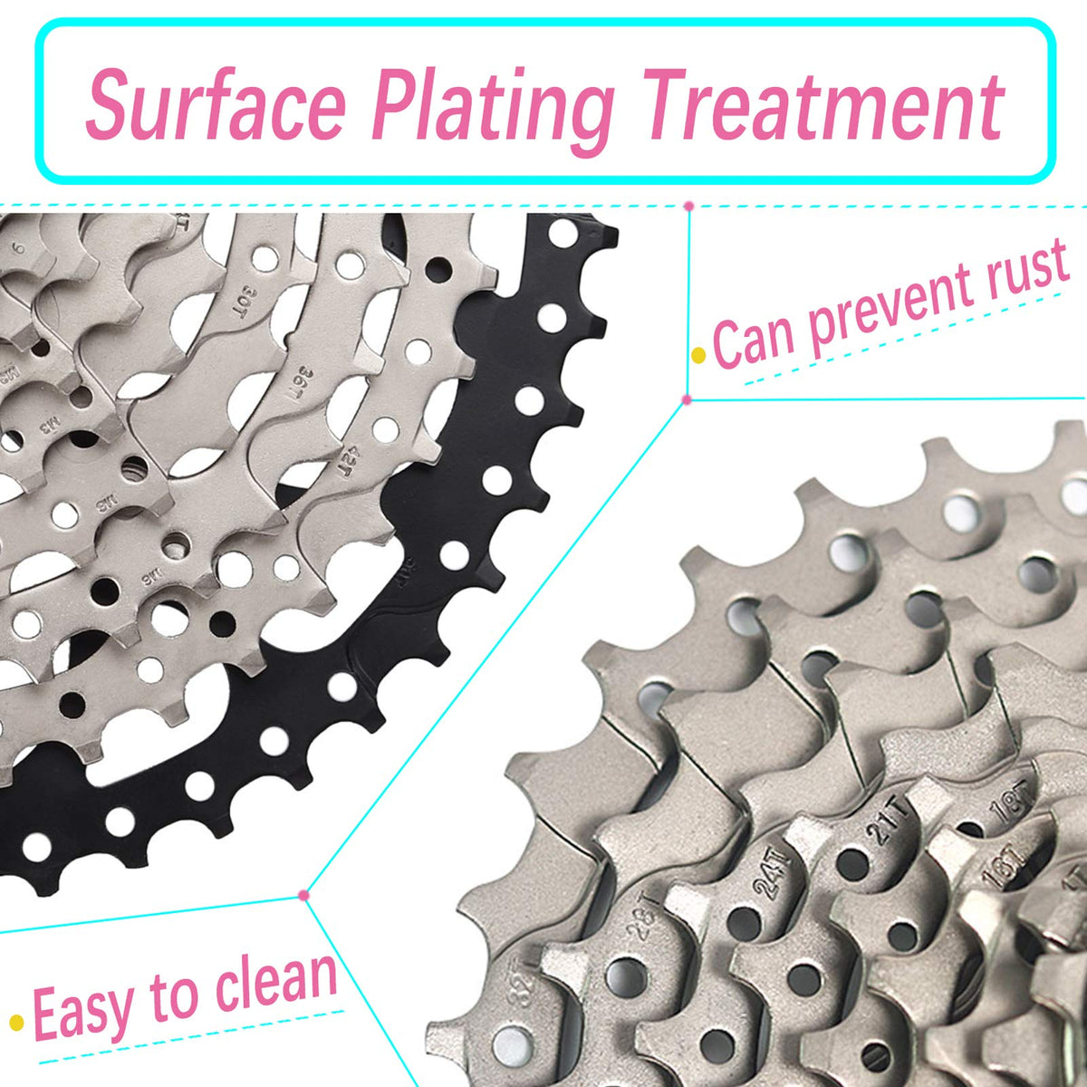 LANXUANR 9 Speed Mountain Bicycle Cassette Fit for MTB Bike, Road Bicycle?Super Light (11-50T)