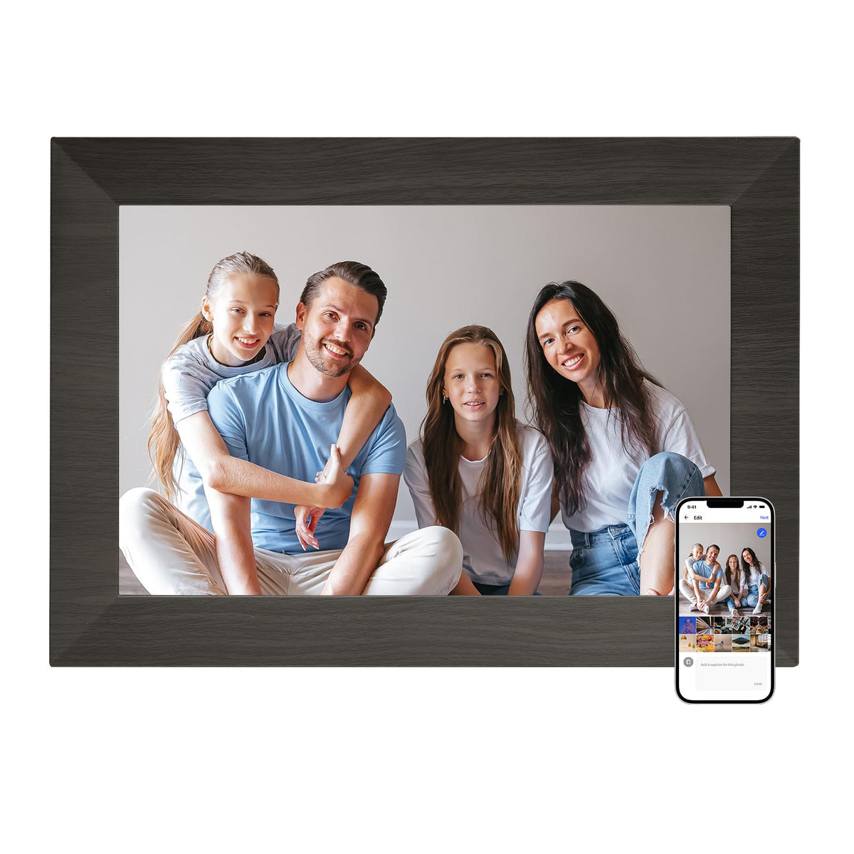 Digital Photo Frame 10 Inch, BWJBSW WiFi Digital Picture Frame Built in 32GB Memory, Electronic Frame with IPS Touchscreen, Auto-Rotate, Easy Share