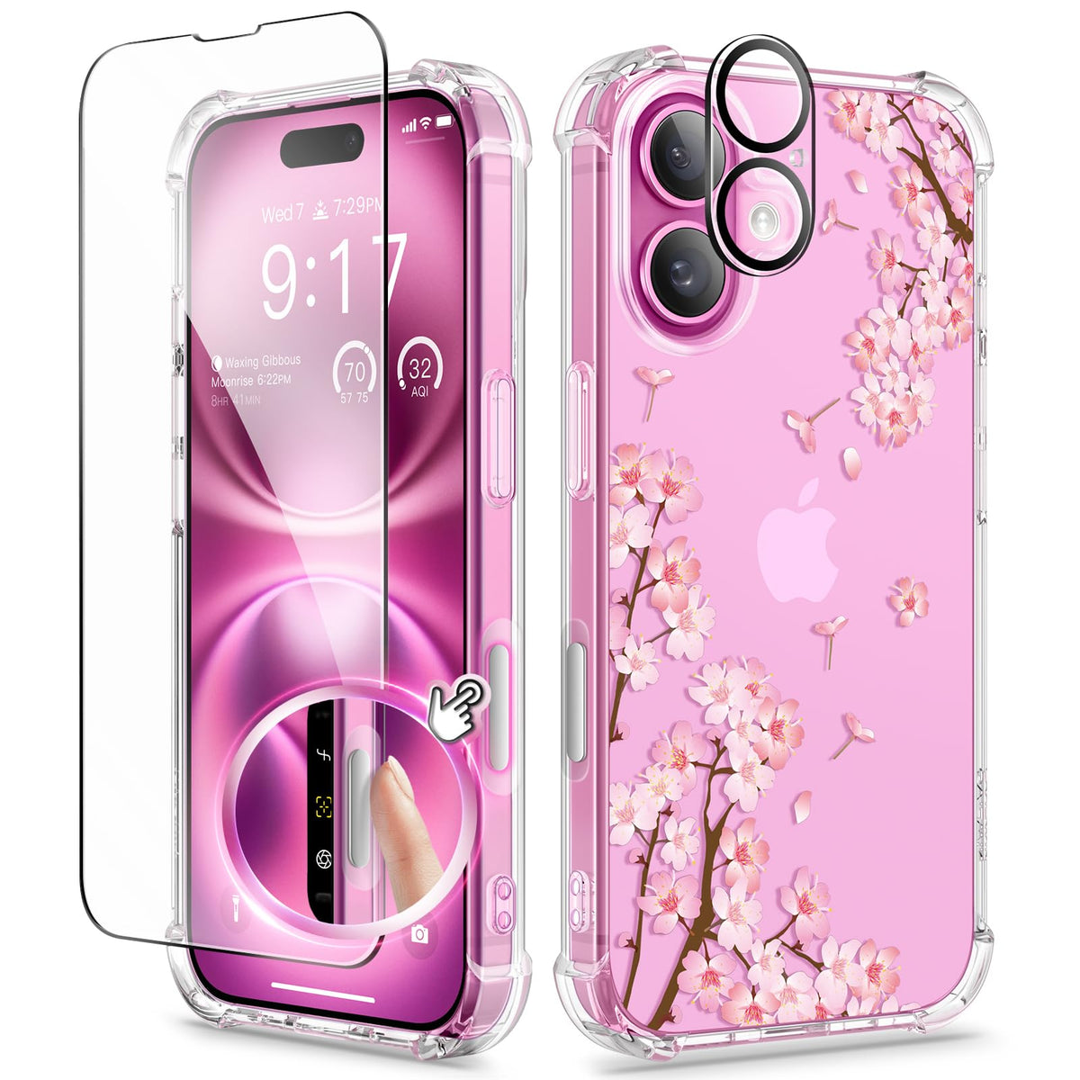 GVIEWIN Compatible with iPhone 16 Case 2024,[Camera Control Button] with Screen Protector&Camera Lens Protector,Shockproof Drop Protection