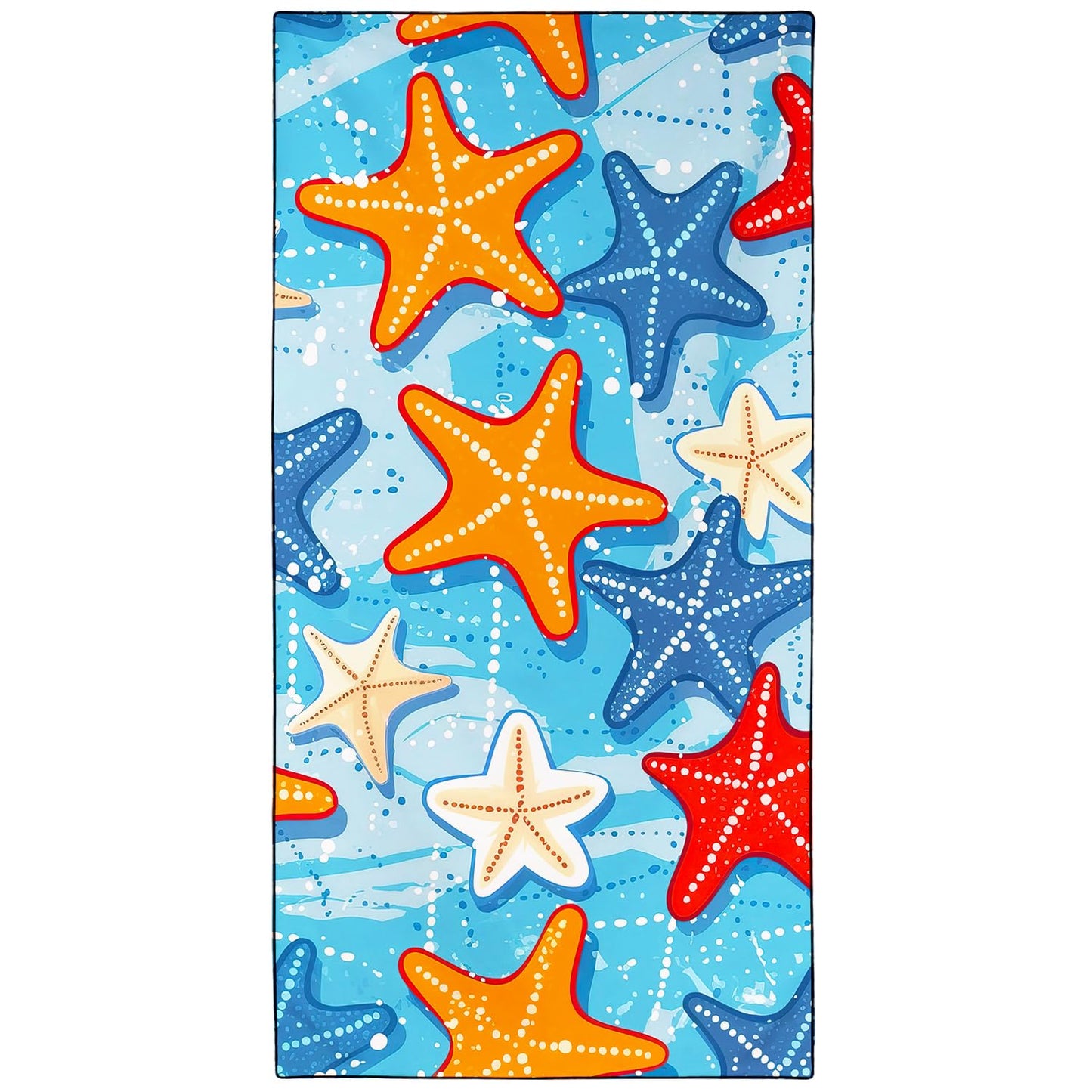 Violetpos Colorful Starfish Beach Towel, Extra Large 180x90 cm 250GSM Microfibre, Sand Free Quick Dry