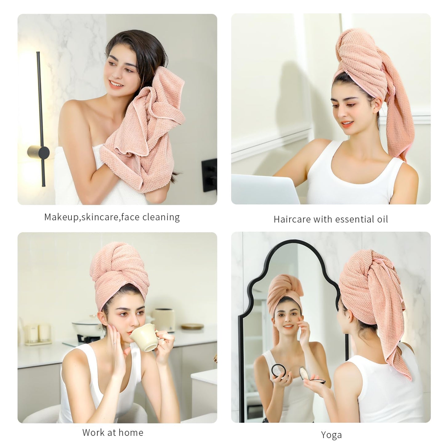 Laojbaba Microfiber Hair Towel Quick Dry Hair Drying Towel Blue 20x40 inches