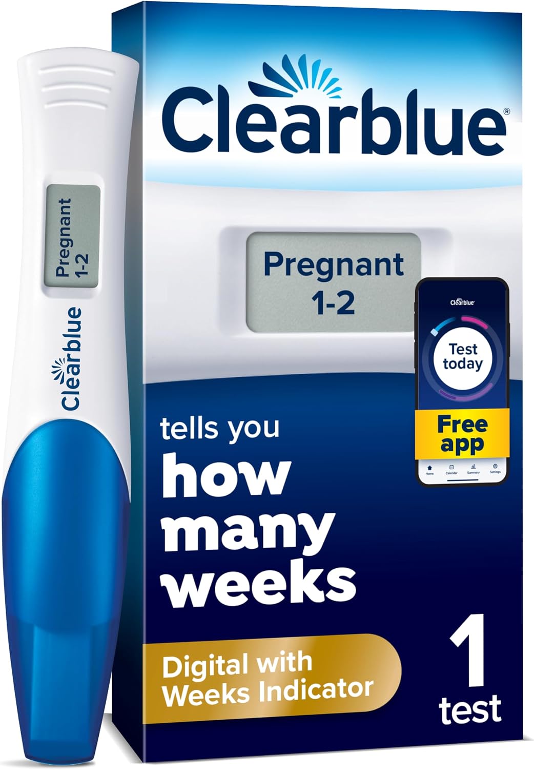 Clearblue Pregnancy Test Digital with Weeks Indicator, Expiry date 12/27, New