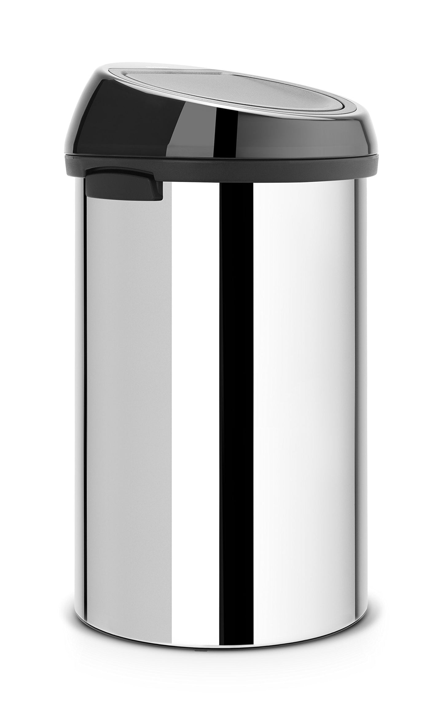 Brabantia Touch Bin, Brilliant Steel/Matt Black Lid, 60L