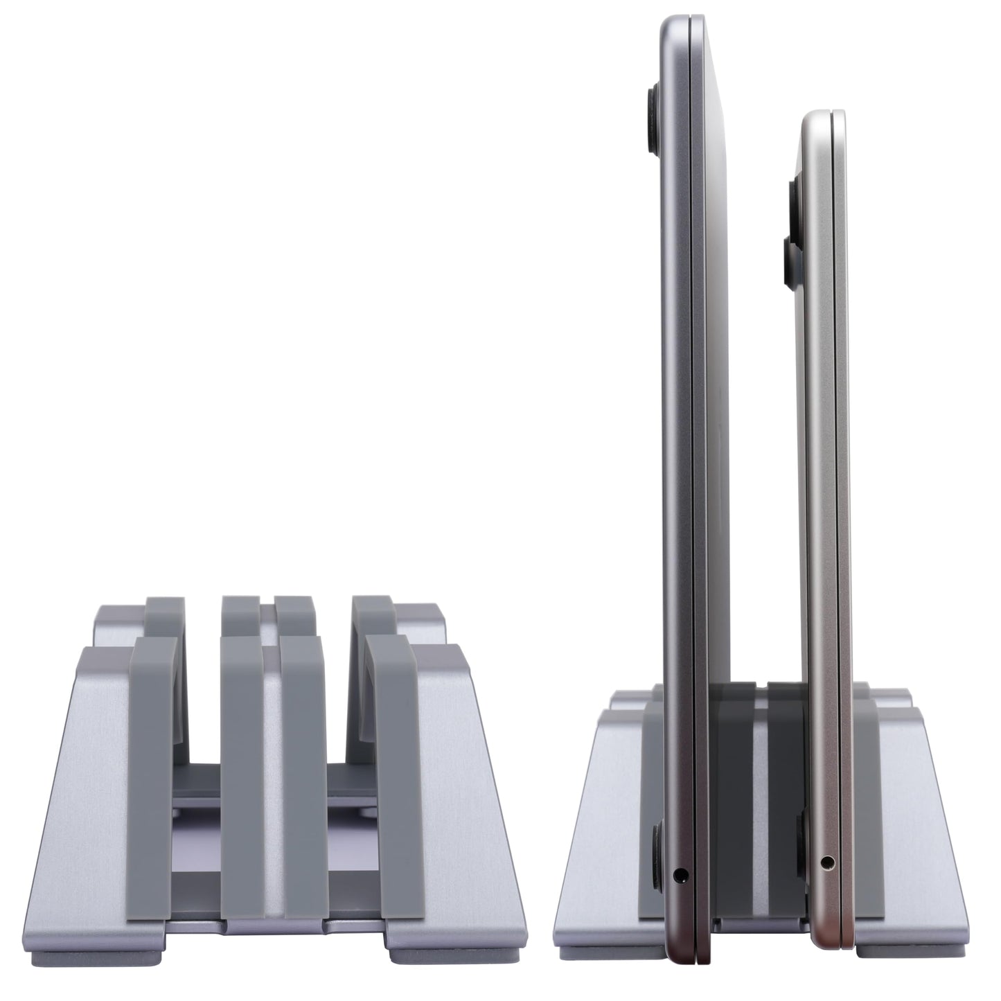 Psitek Adjustable Dual Vertical Laptop Stand Holder - Supports 2 Devices 6061 Aluminum, Universal Fit for All Laptops - Fashion Design