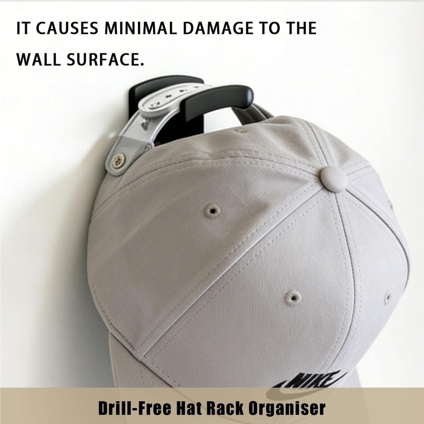 10Pcs Hat Rack,Adhesive Hat Organiser Hooks for Wall Mounted Cap Storage