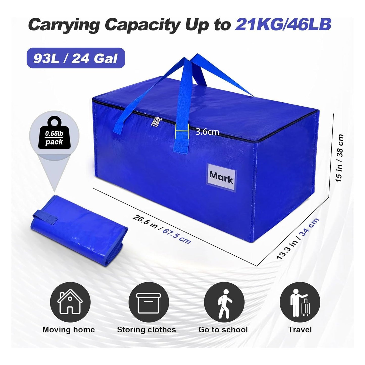 ZFWDSY Moving Boxes 6 Pack,Clothes Storage Large Moving Bags