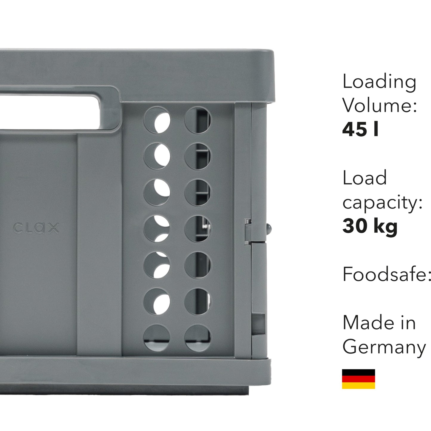 Clax® crate | folding box | basket | collapsible | 45 Litres | Food safe