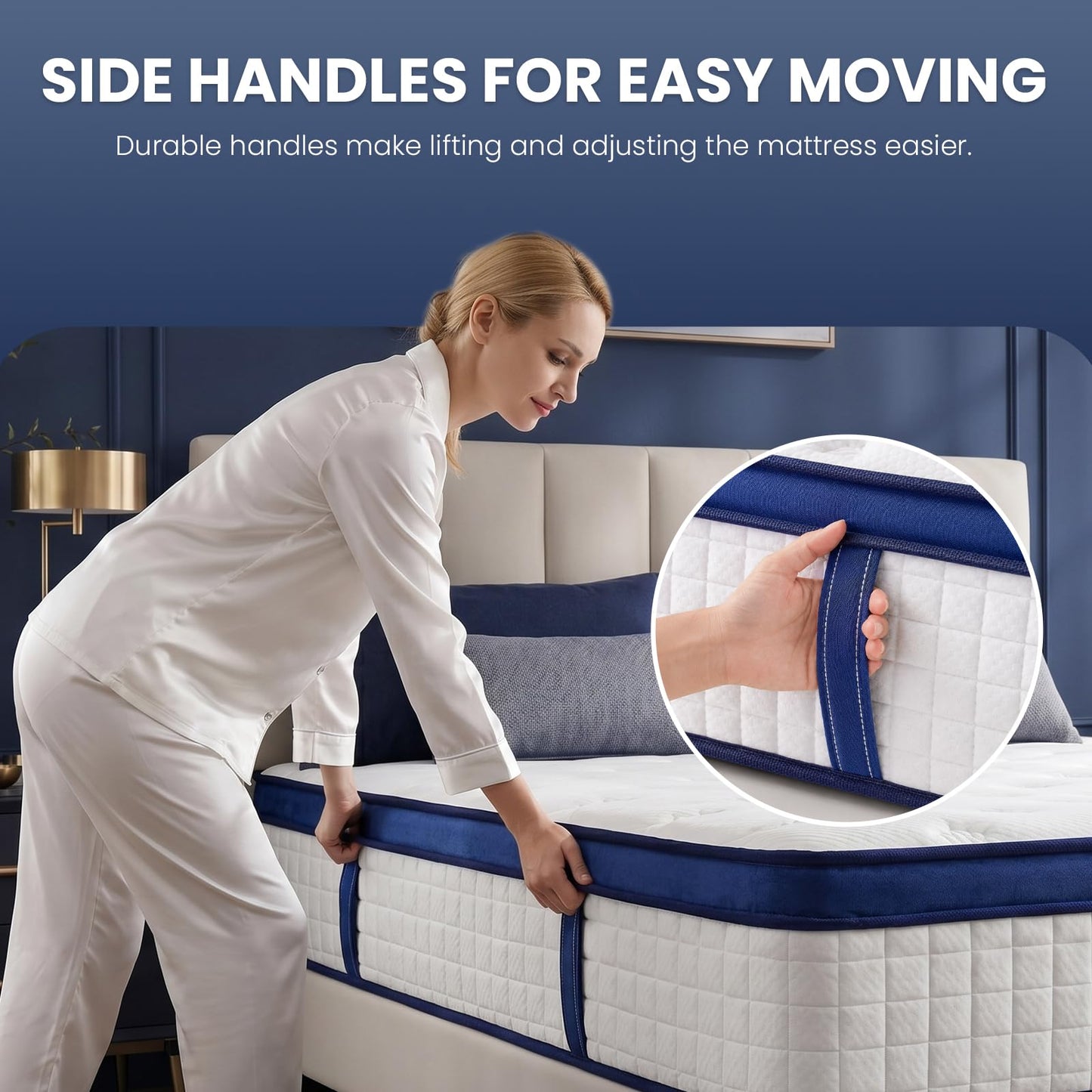 L'AGRATY Super King Mattress, 10 Inch Hybrid Memory Foam Mattress 7 Zone Orthopedic Pocket Sprung,Pressure Relief Motion Isolation Medium Firm