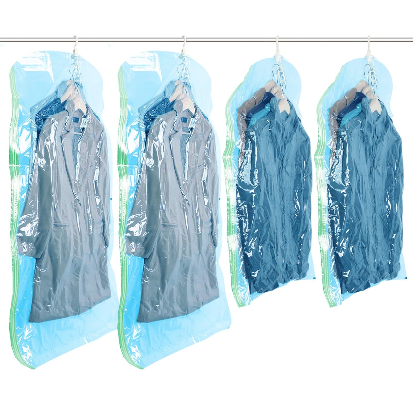 TAILI Hanging Vacuum Storage Bags, Vacuum Storage Bags for Coats, 4 Combo