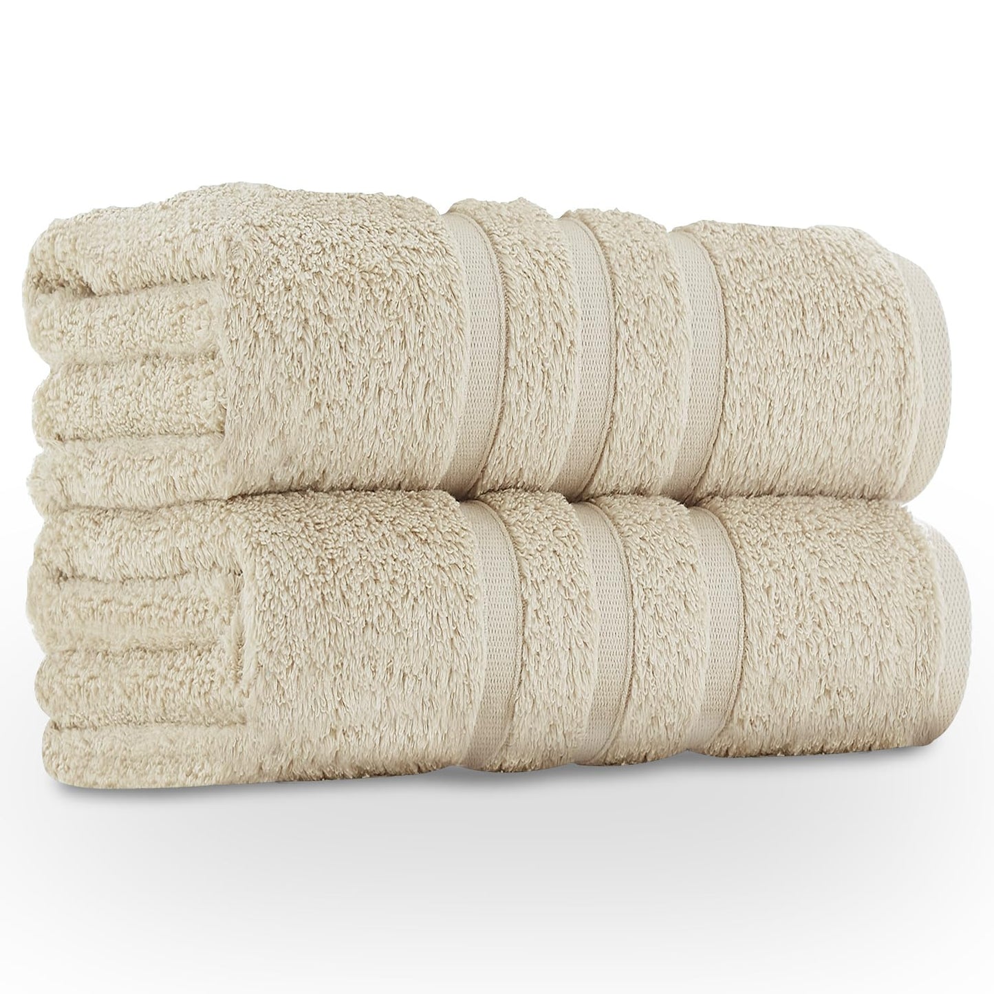 GC GAVENO CAVAILIA Large Bath Sheets 2 Pack - 100% Egyptian Cotton - Highly Absorbent & Quick Dry Extra Large Towels - Easycare & Durable - Natural