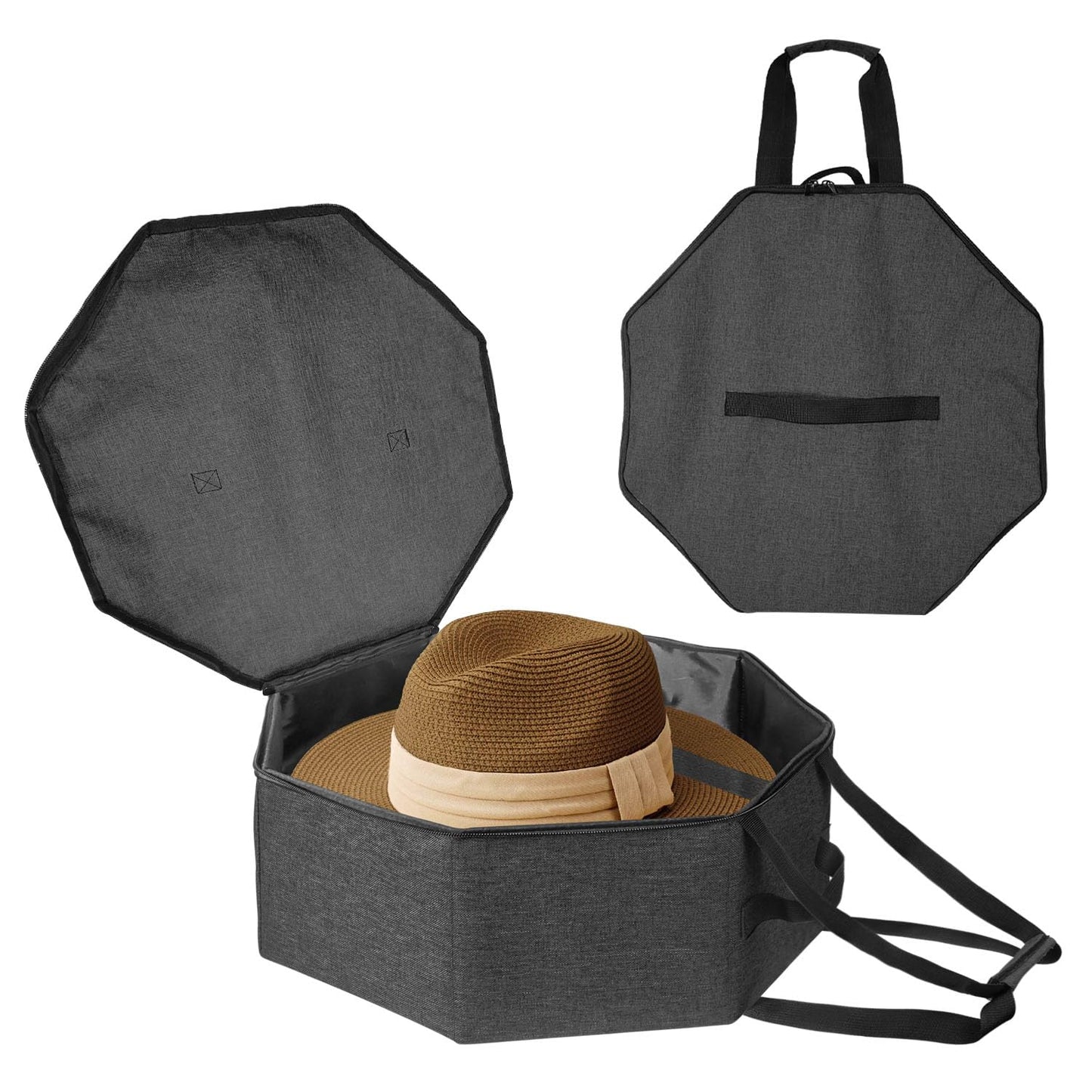 Boczif Hat Storage Box for Women and Men, Hat Storage Bag for Travel Collapsible, Cowboy Hat Case with Handle, Hat Organizer Container Large Cap Bag