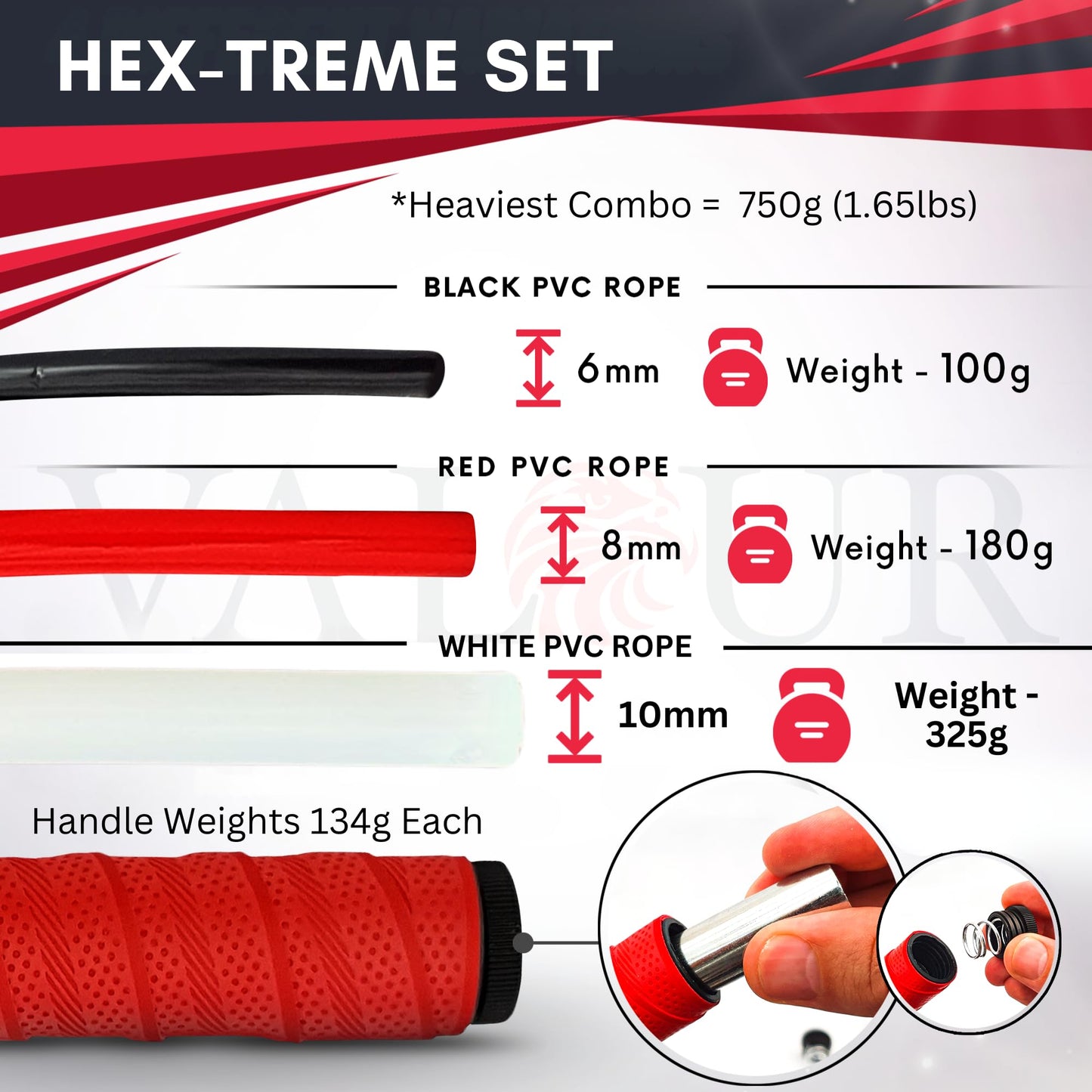 Valour Strike Weighted Skipping Rope | Best Jump Rope for Cardio Training & Home Workouts Outdoor | Weighted Skipping Ropes for Fitness Exercise