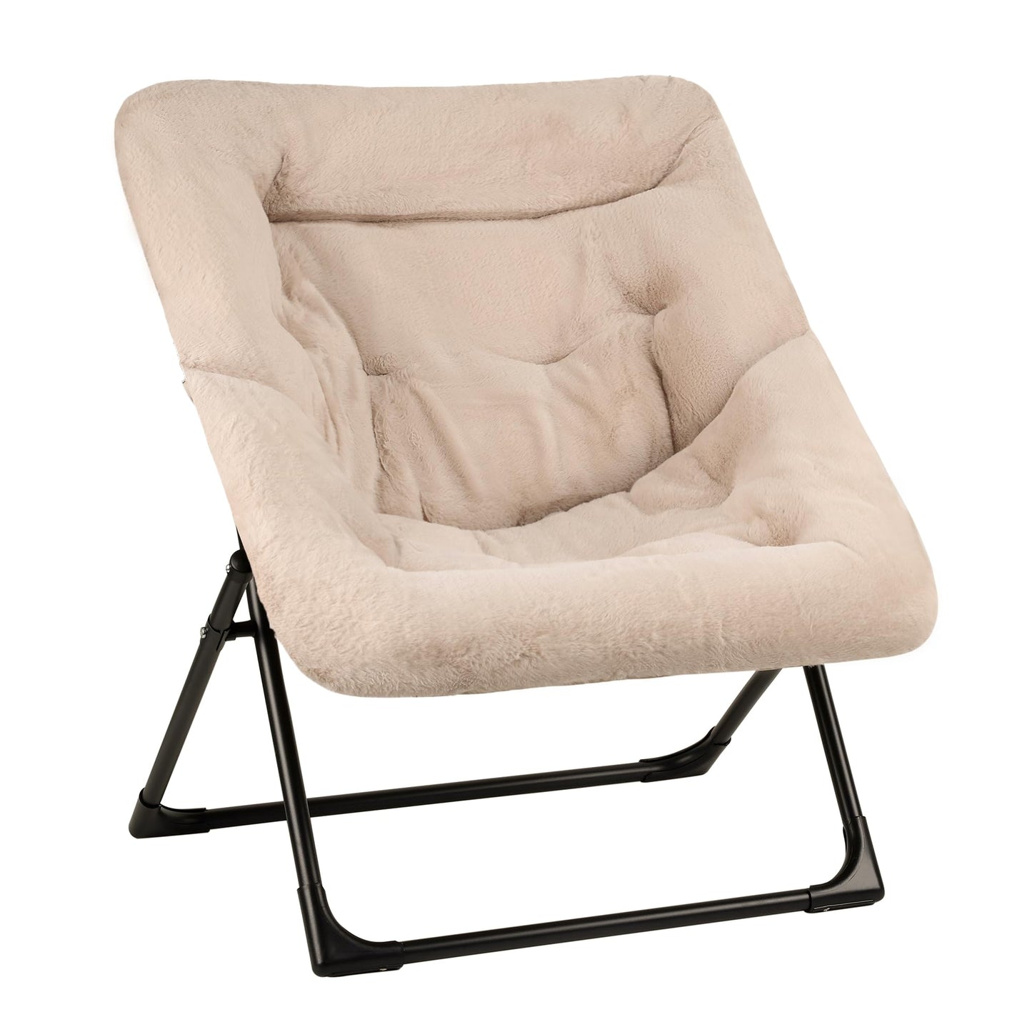 Mordchil EU Armchair Saucer Chair, Comfy Faux-Fur Reading Chair for Bedroom, Oversized Accent Moon Chairs for Teens and Adults