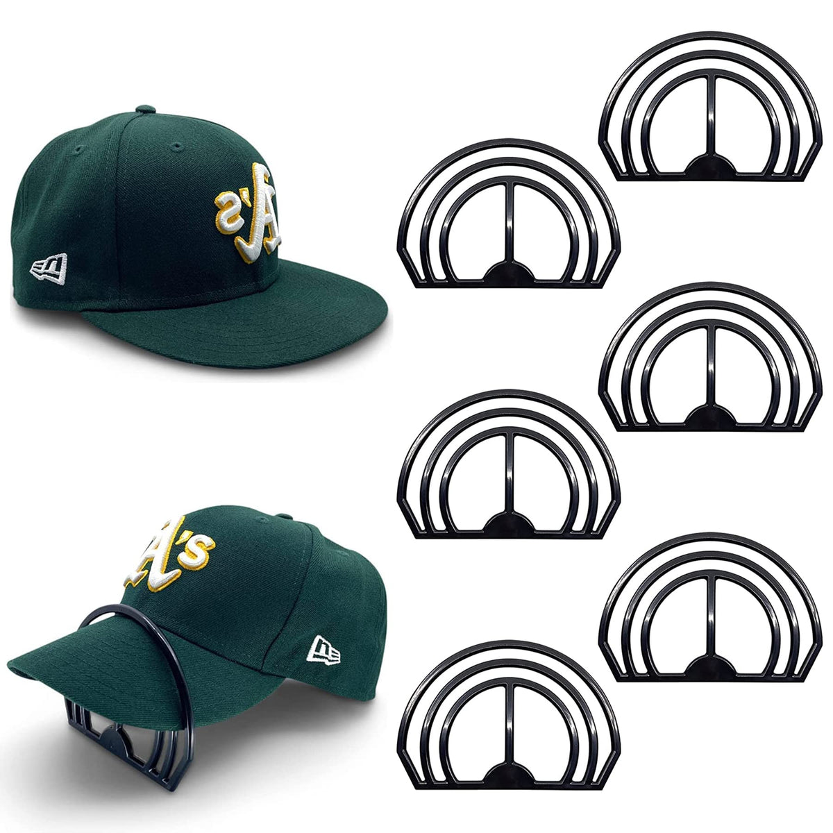 Baoswi 6 Pack Hat Brim Bender - Perfect Hat Curving Band, No Steaming Required - Convenient Hat Shaper Design with Dual Option Hat Bill Bender Slots