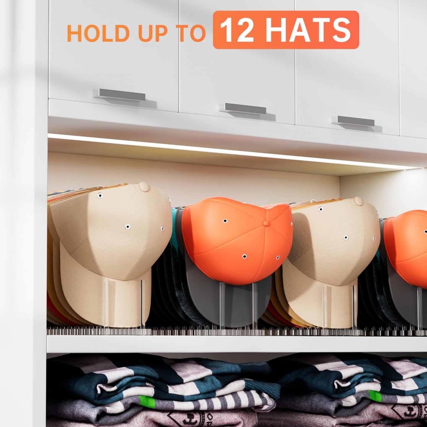 AFAjwsc Hat Organizer and Display Stand for 12 Caps, Baseball Cap Holder
