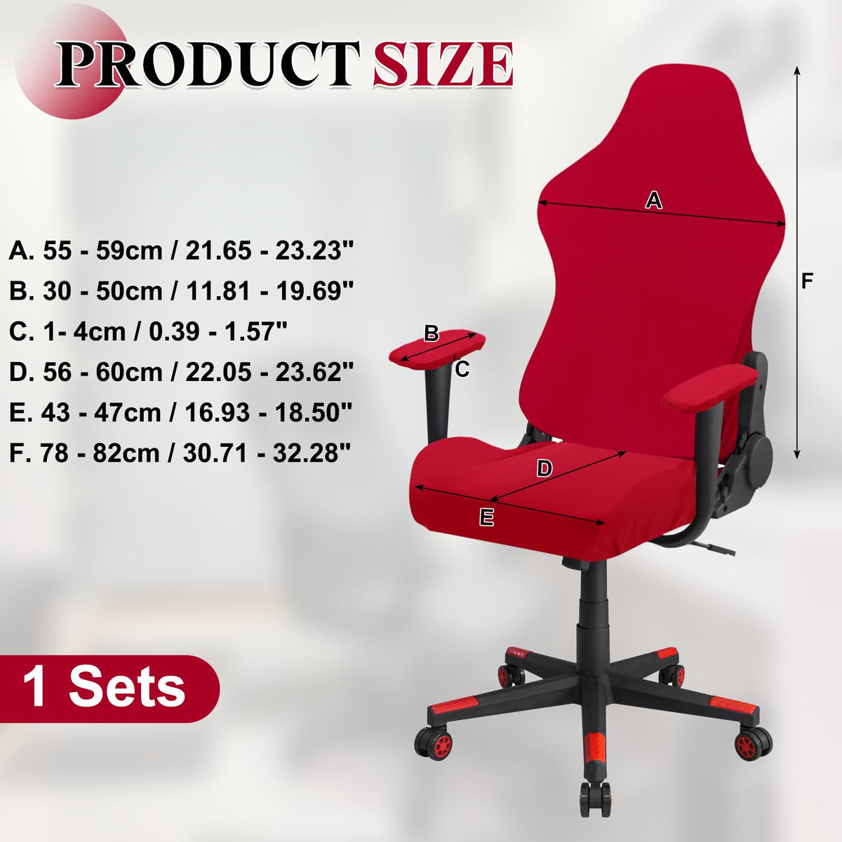 sourcing map Gaming Chair Covers, Stretchable Office Computer Chair Slipcover with Armrest Covers