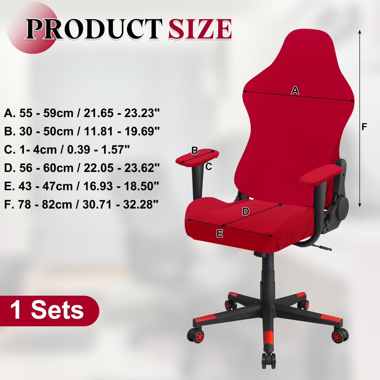 sourcing map Gaming Chair Covers, Stretchable Office Computer Chair Slipcover with Armrest Covers