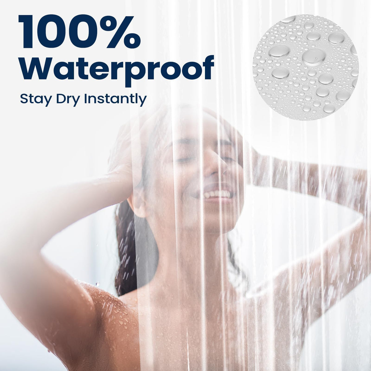 downluxe Set of 3 Waterproof Clear Shower Curtain Liner - PEVA Lightweight Plastic Shower Liner with 3 Magnets, Shower Curtains for Bathroom