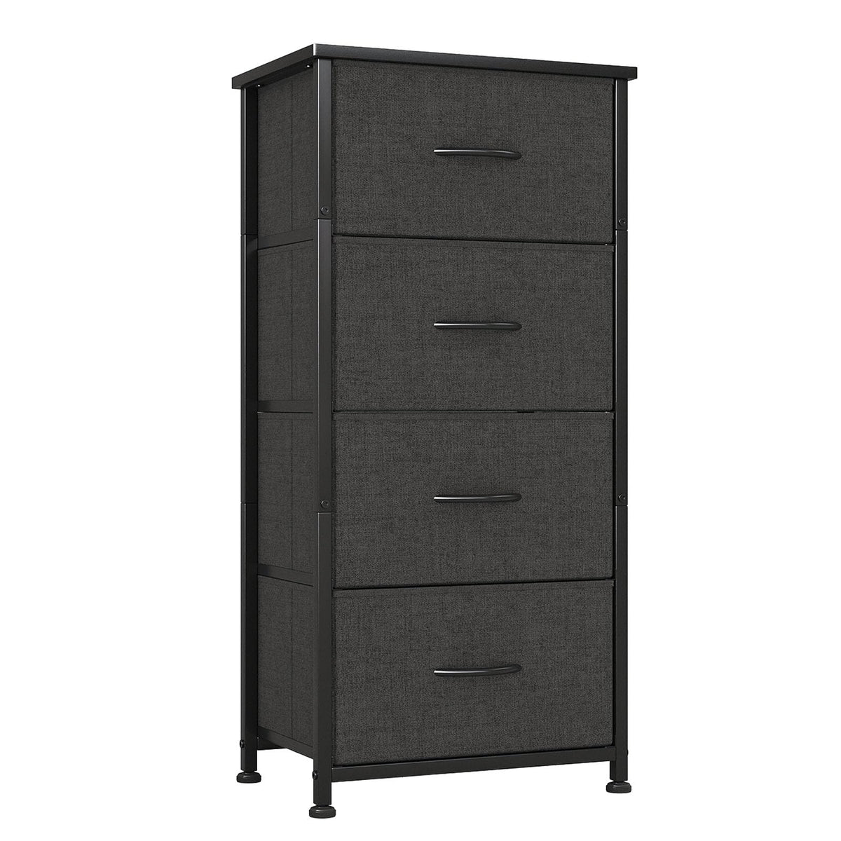 CAIYUN Chest of Drawers Bedroom, 4 Drawers Tall Dresser, Dresser for Bedroom Entryway Hallway Wardrobe, Closet Storage Drawer, Black