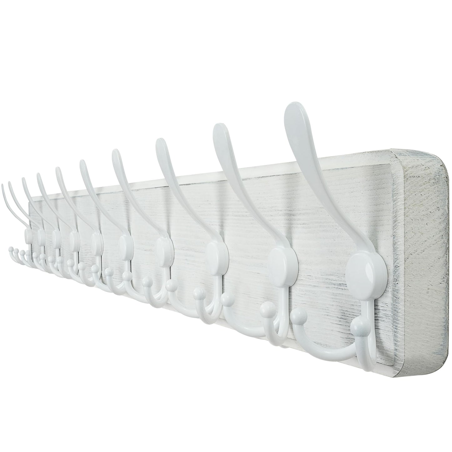 WEBI Coat Rack Wall Mount,98cm Long,10 Triple Hooks,Wood Coat Hooks Wall Mounted,Large Coat Hanger Wall Hook Rack,Hooks for Hanging