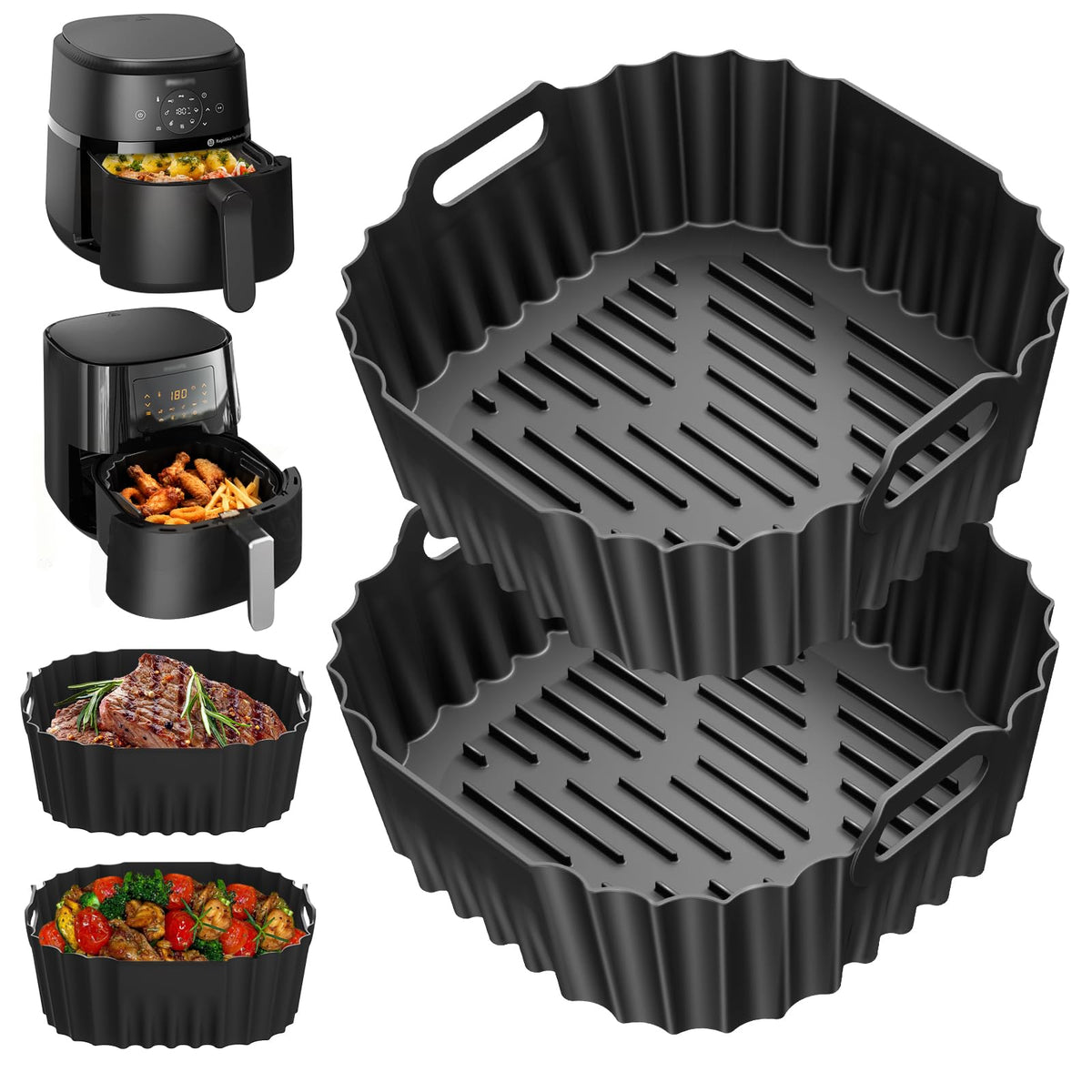 Silicone Air Fryer Liner for Philips 2000 Series 4.2L NA229/09 & 6.2L NA230/09, Air Fryer Silicone Accessorie for cosori 5.5L, Reusable Air Fryer