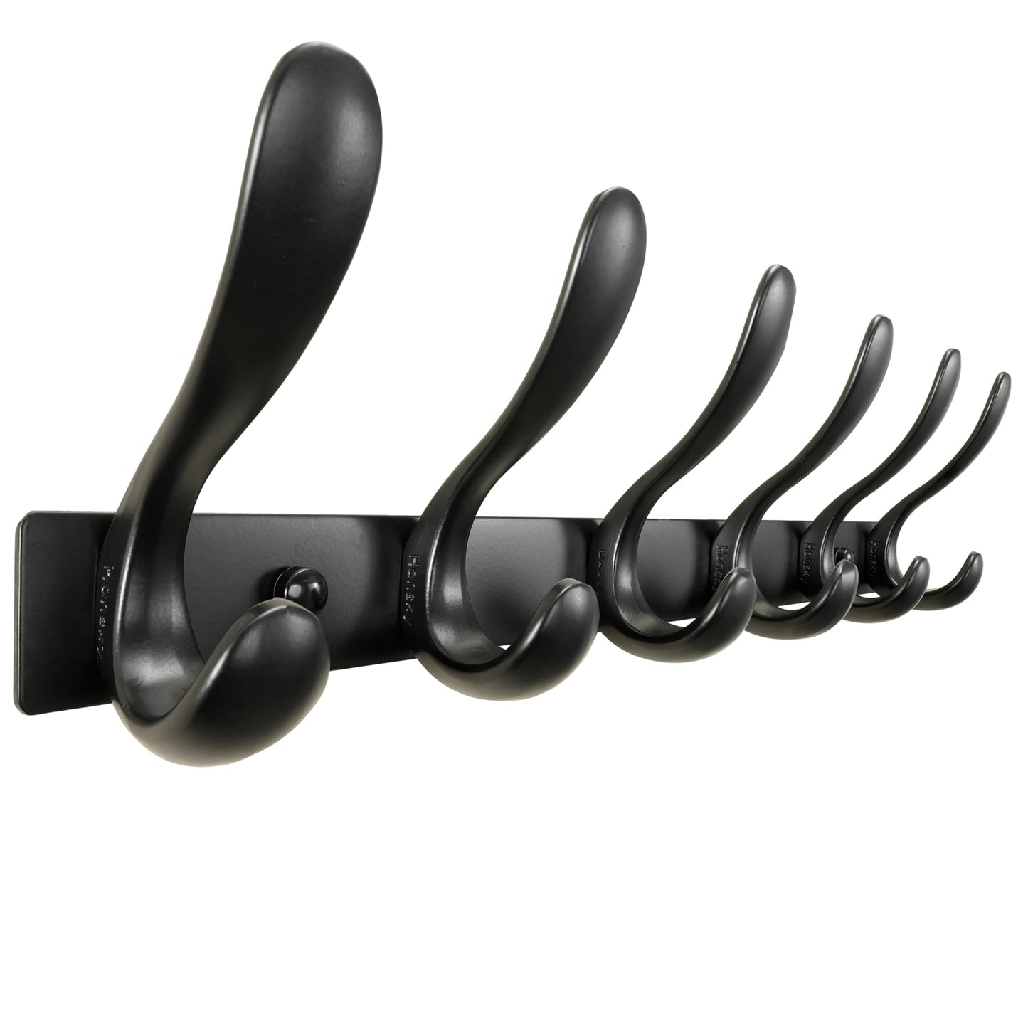 HONSKY Wall Coat Rack- Stylish,44cm Metal Coat Hanger Wall Mounted,Heavy Duty 6 Hooks Wall Coat Hook for Hallway, Bedroom