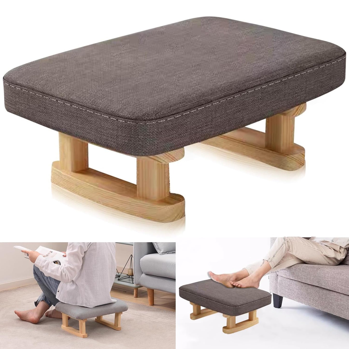 Stowetry Foot Stool, Pouffe Footstool with Removable Cover