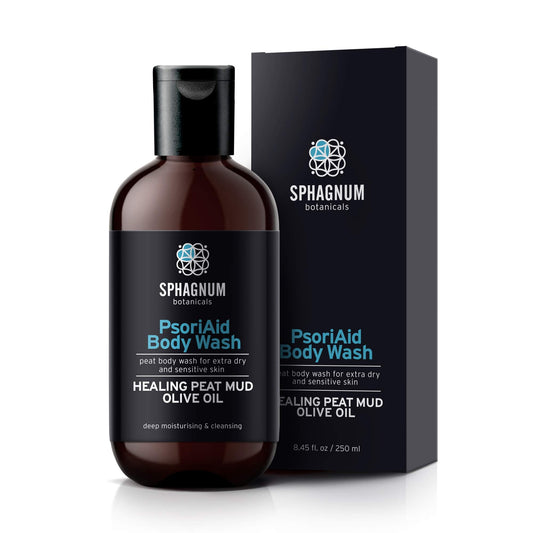 Eczema Body Wash & Cream 2in1 - Peat Mud and Olive Oil Shower Cream. Sulfate Free Treatment for Very Dry & Itchy Skin. Best for Relieving Psoriasis.