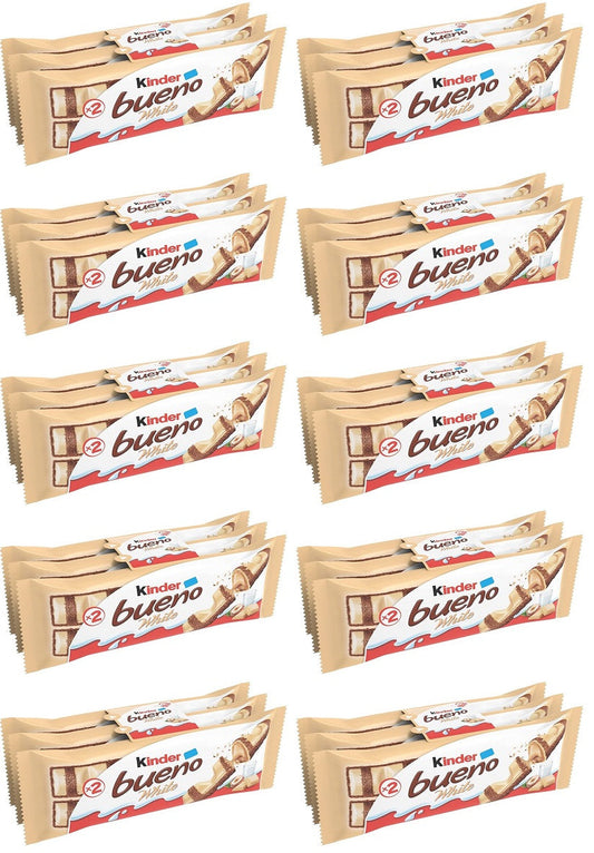 10 x Kinder Bueno White Milk And Hazelnuts 3 X 39G (117G)
