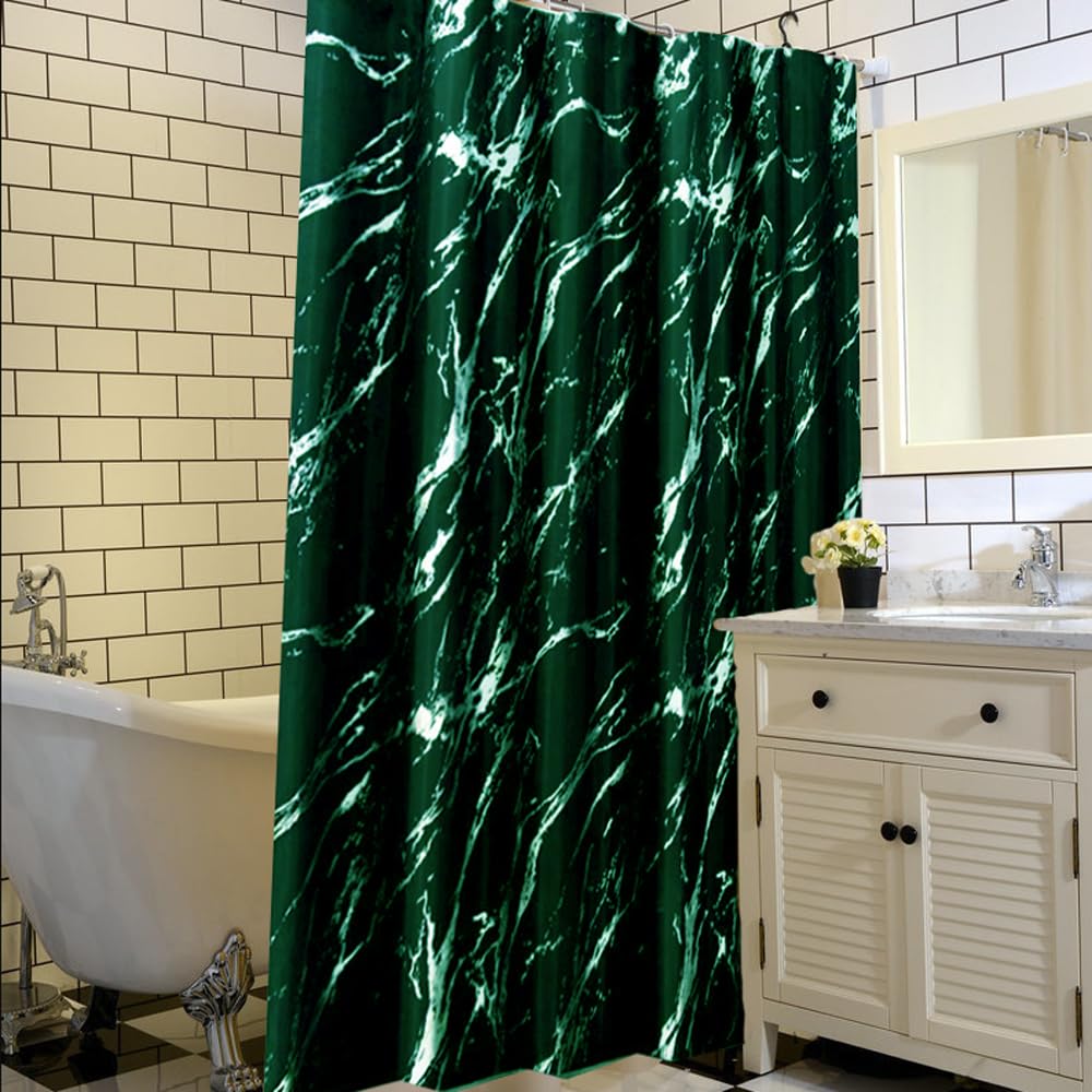Green Shower Curtain 180x180cm green Marble pattern shower curtains Water Resistant Quick Dry Polyester Bathtub Shower Curtain with 12 Hooks for Wet