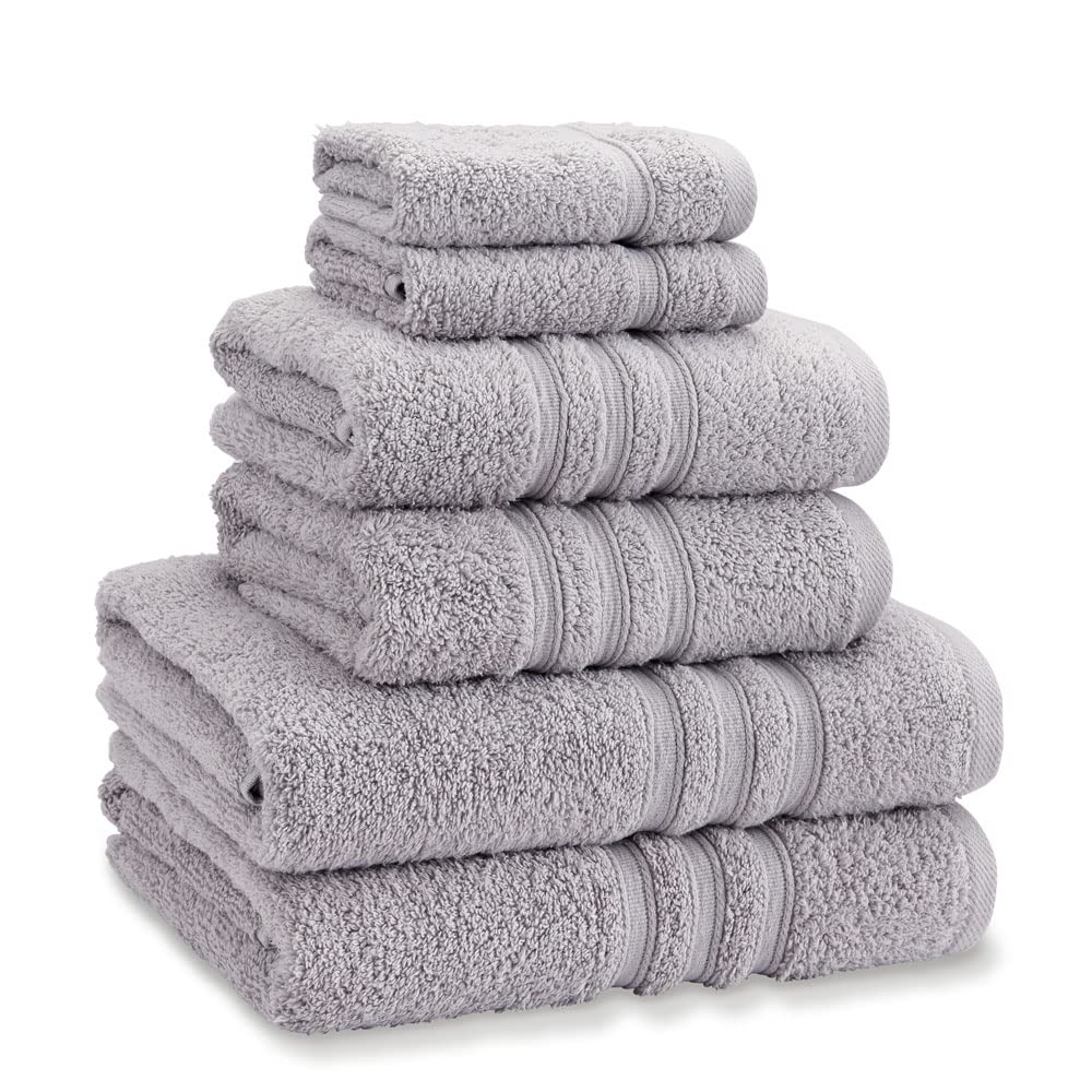 Catherine Lansfield Zero Twist Cotton 6 Piece Towel Bale Set Silver Grey