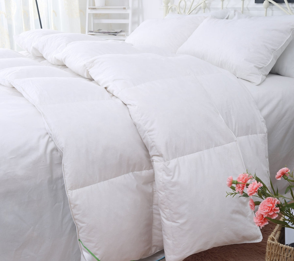 King Size 13.5 Tog - 50% White Goose Feather & 50% Down Duvet - 300T 100% Cotton Anti Dust Mite & Down Proof Fabric - Anti Allergen - Luxury Winter